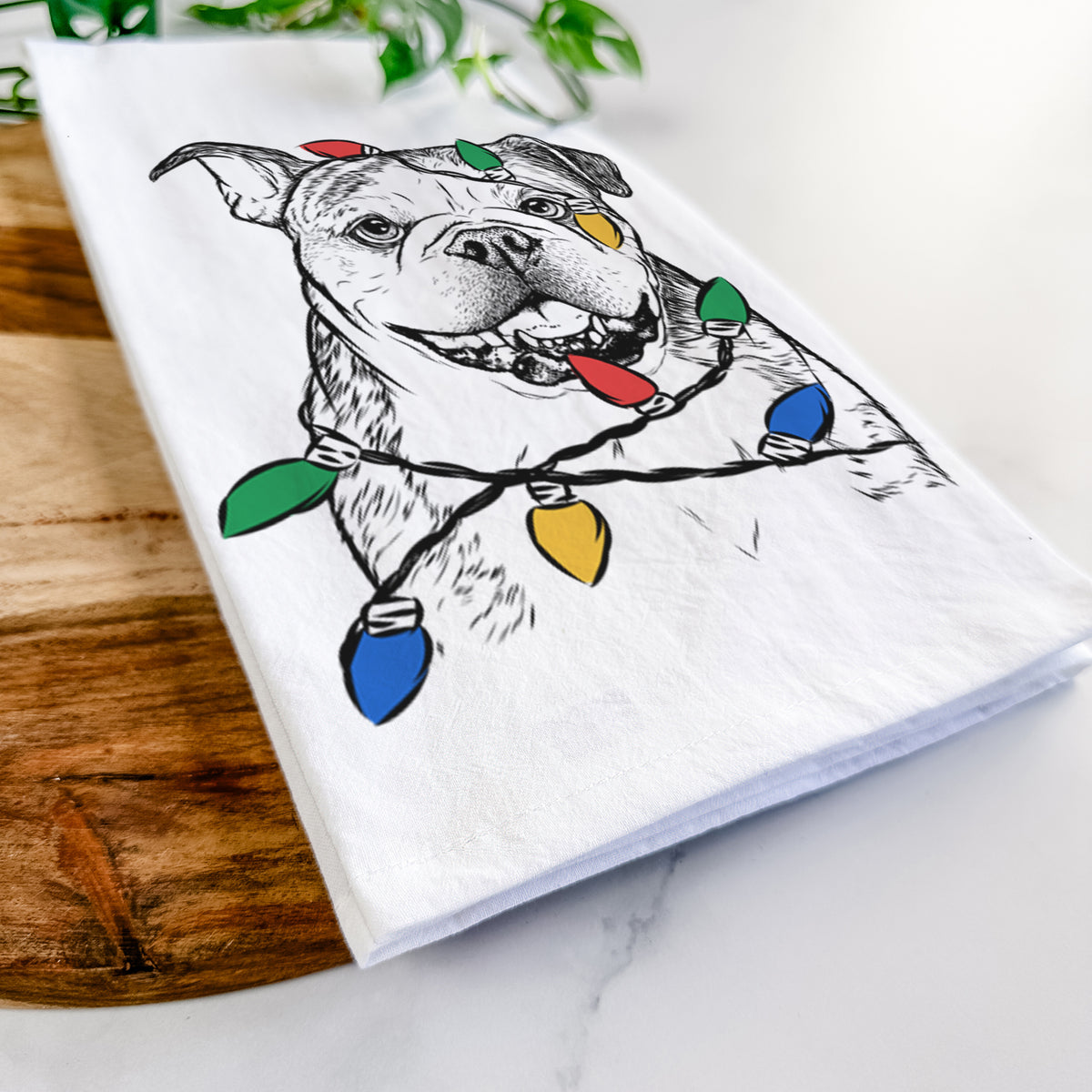 Agatha the Boston Bulldog Tea Towel