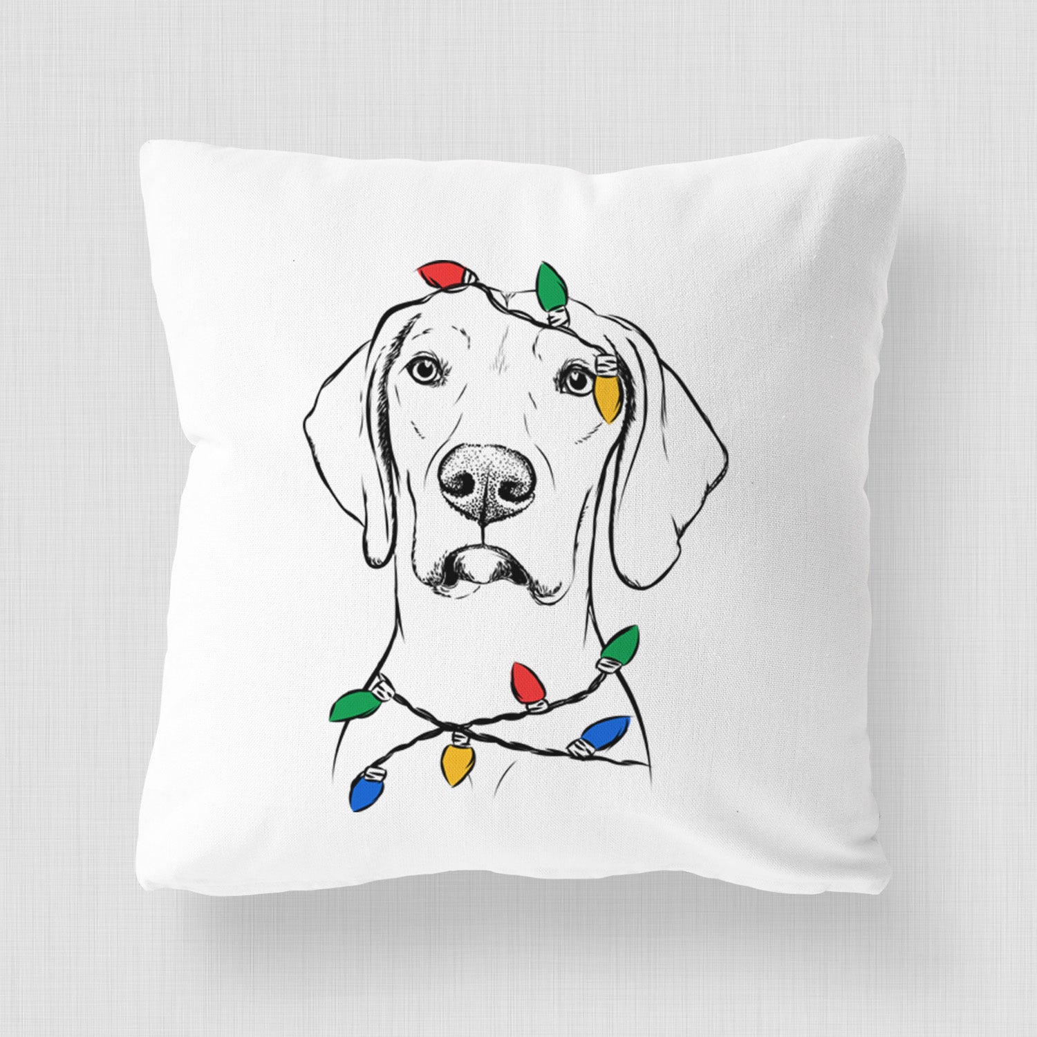 Almond the Vizmaraner - Throw Pillow Cover