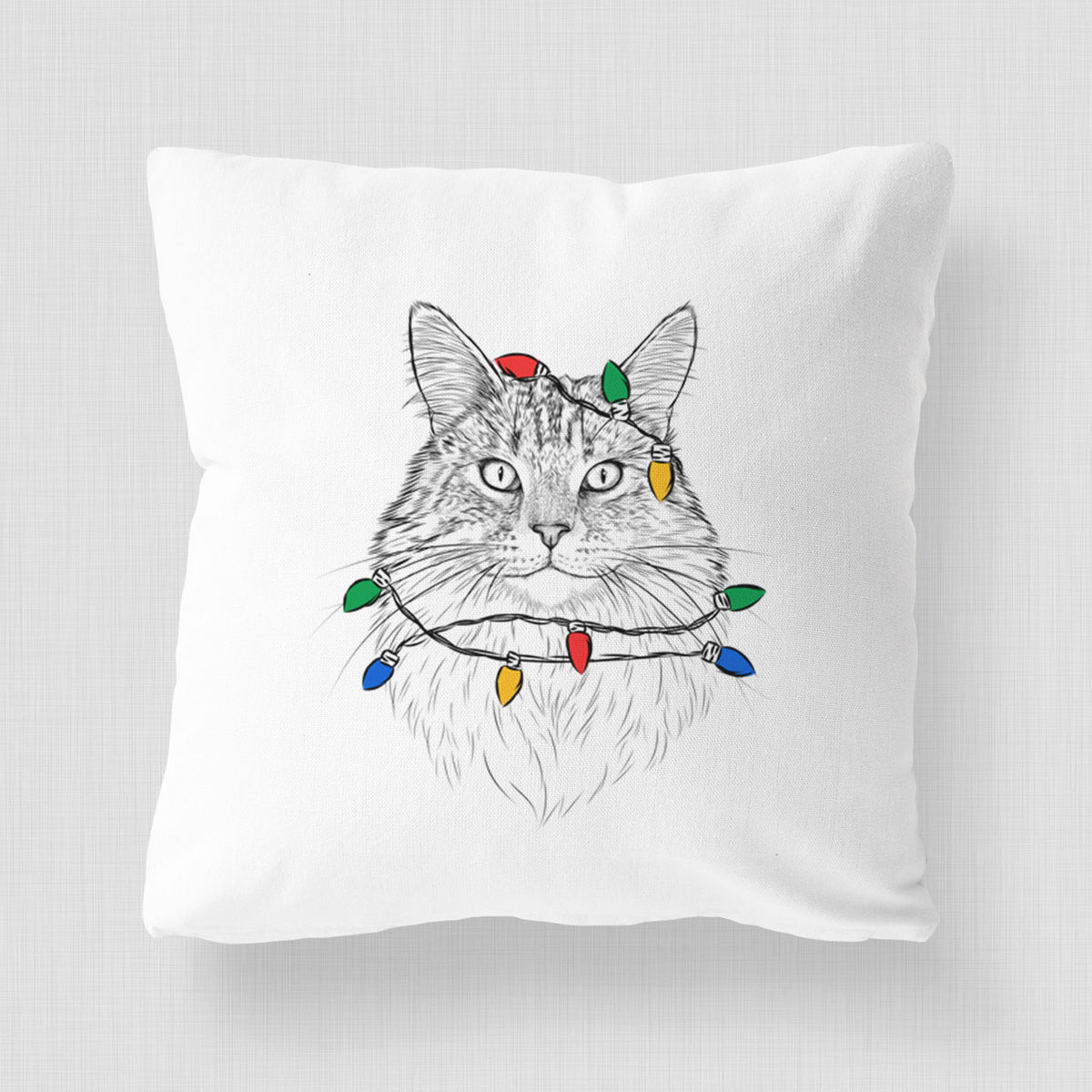 Angel the Maine Coon Cat - Throw Pillow Cover