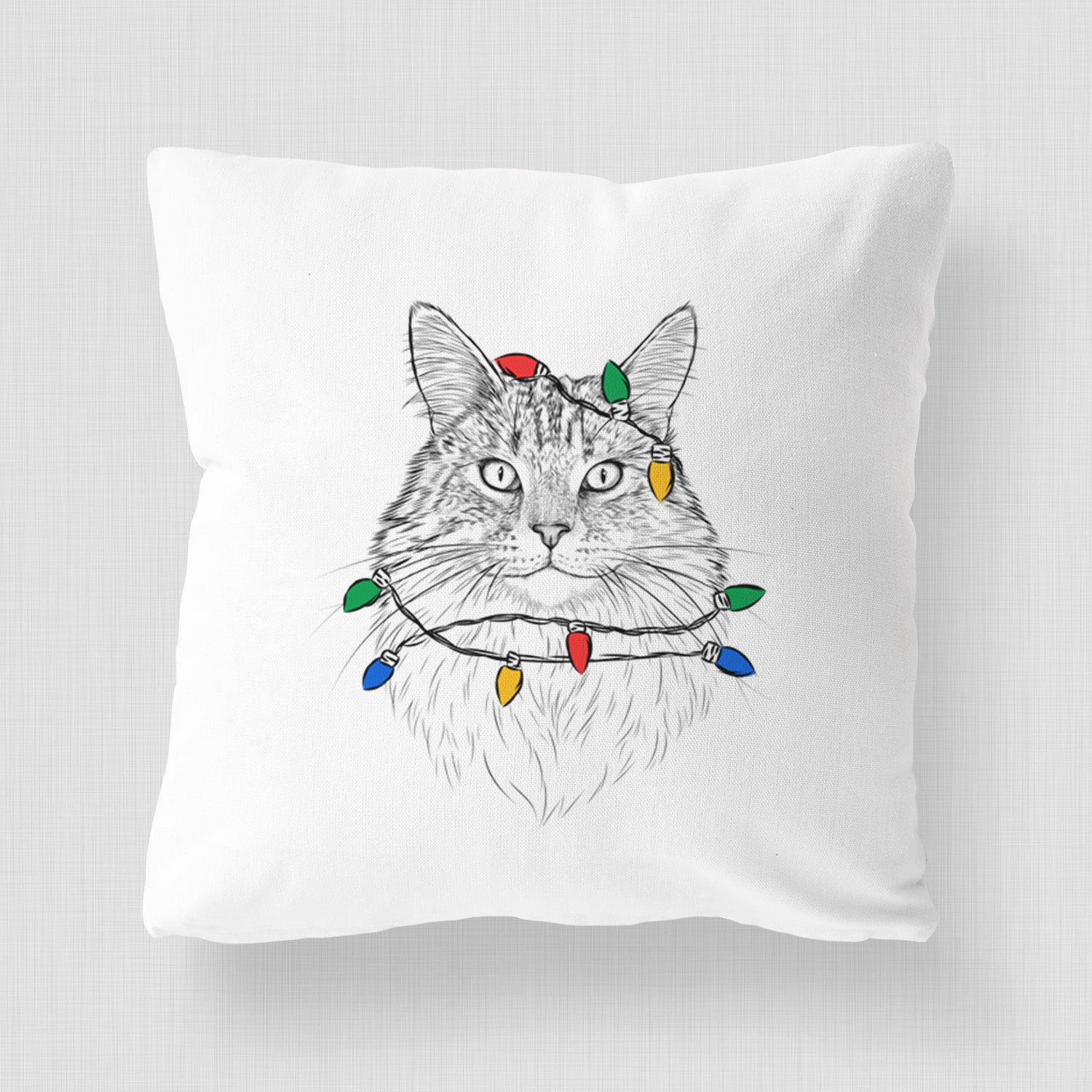 Angel the Maine Coon Cat - Throw Pillow Cover