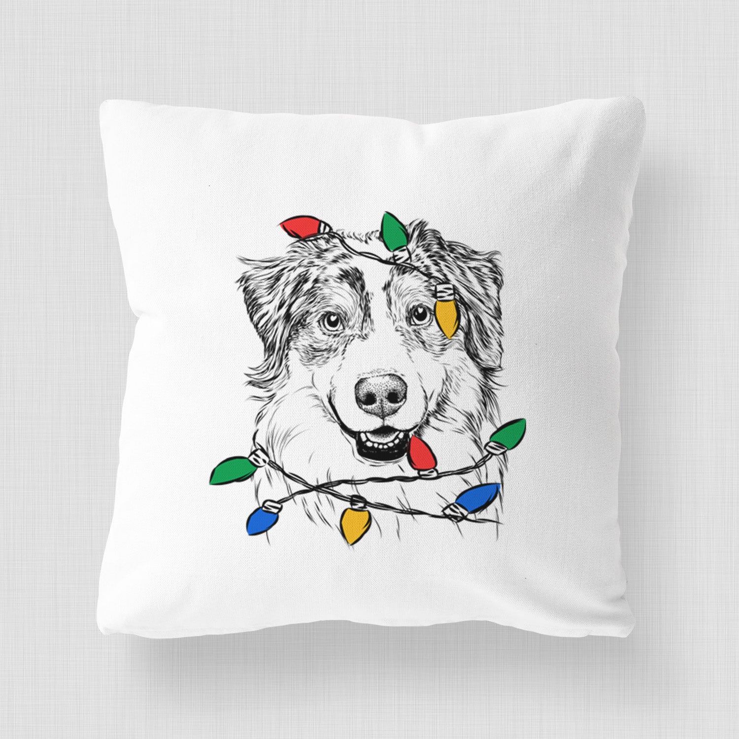Aonghus the Australian Shepherd - Throw Pillow Cover