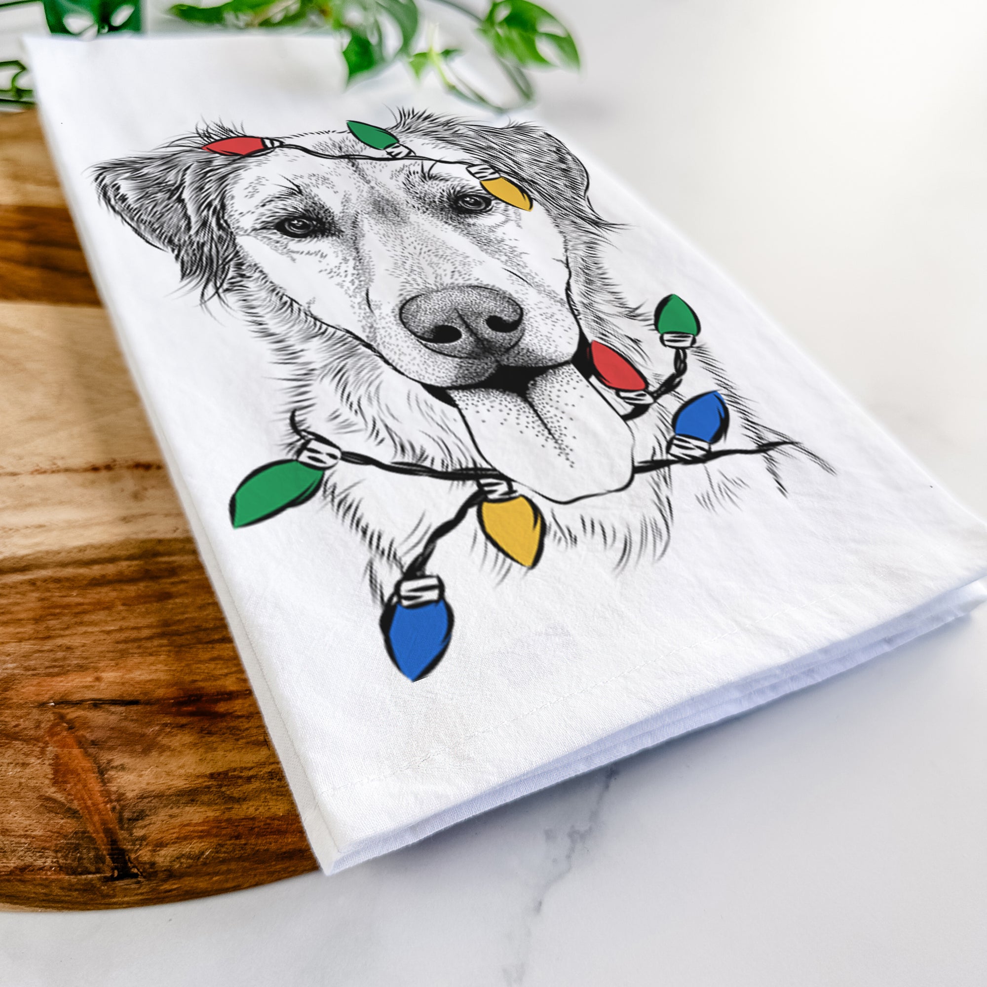 Apollo the Mixed Breed Tea Towel