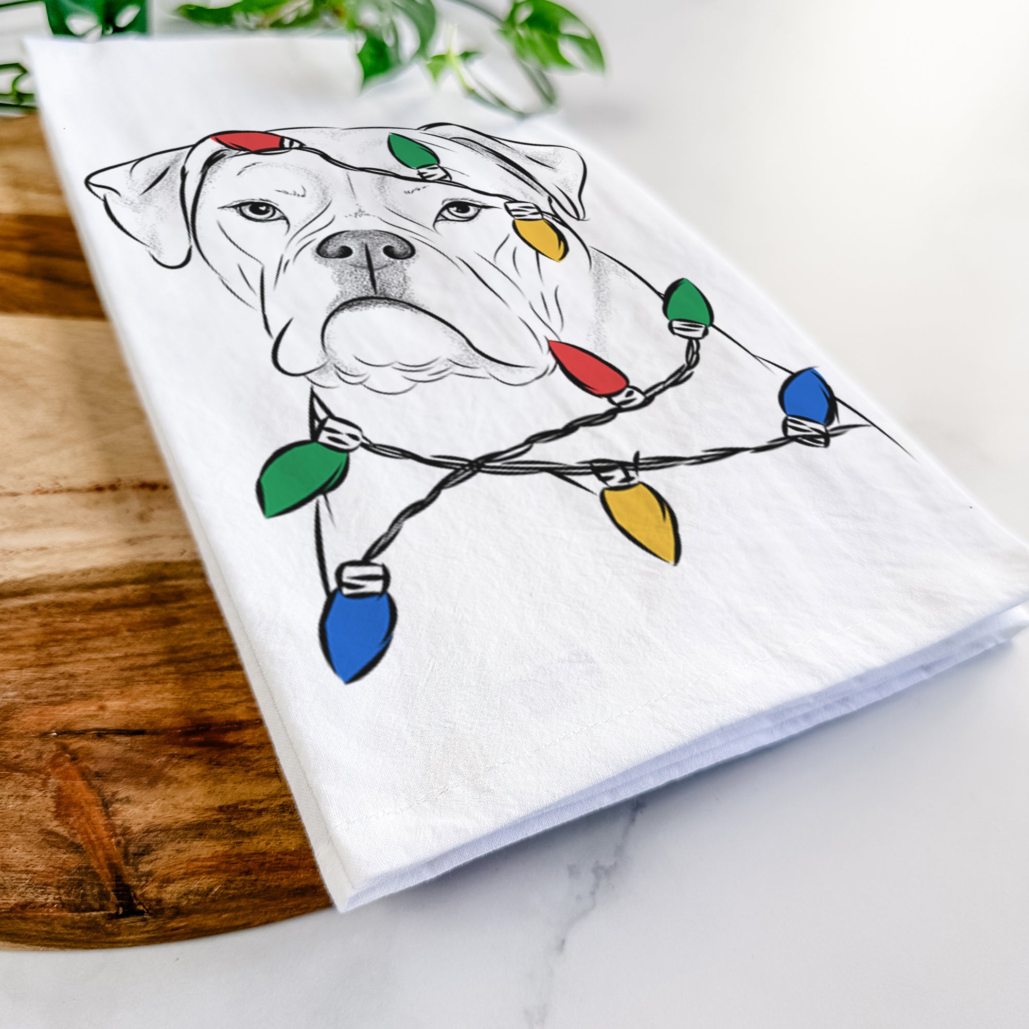 Babe the AmericanBulldog Tea Towel