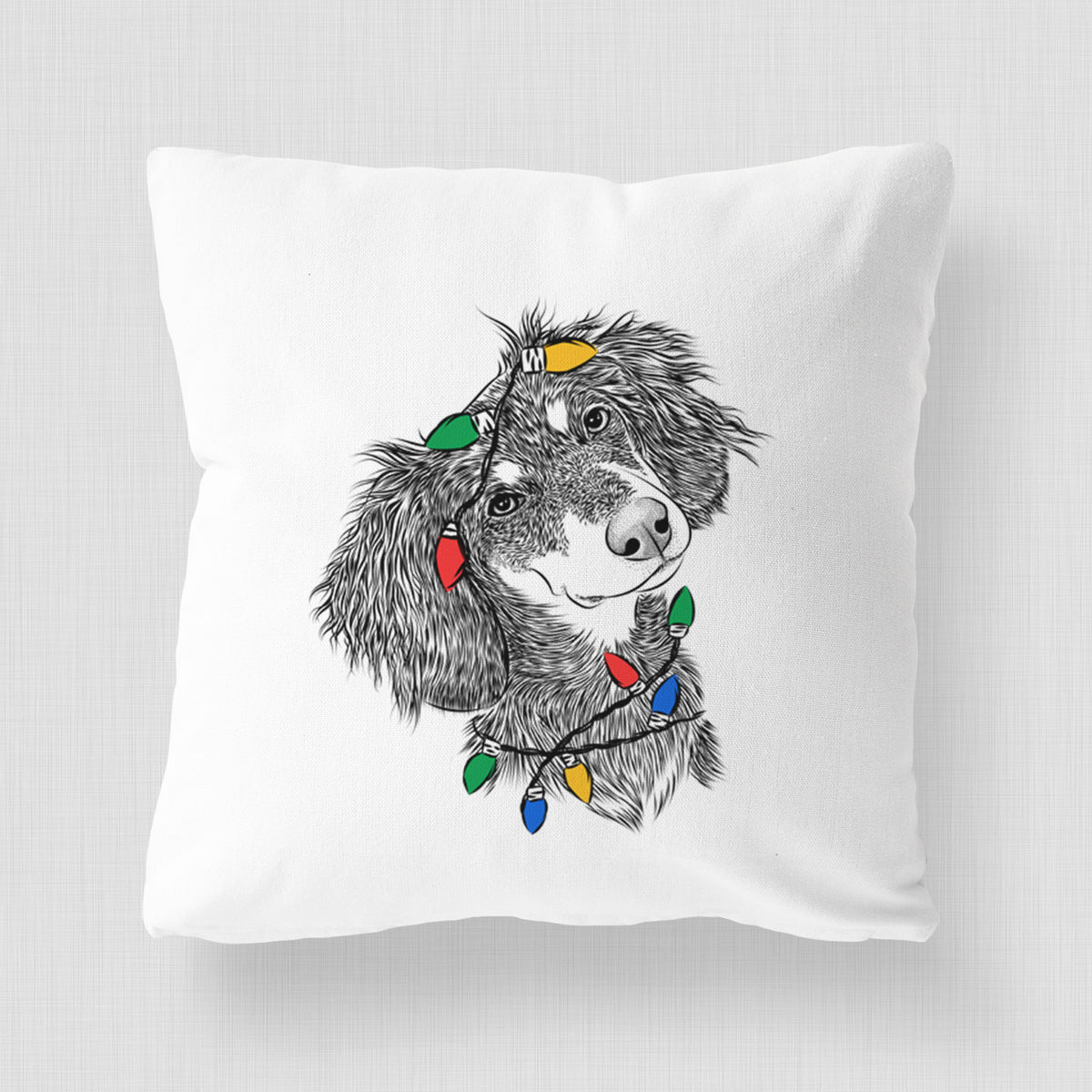 Bailey the Long Haired Dachshund - Throw Pillow Cover