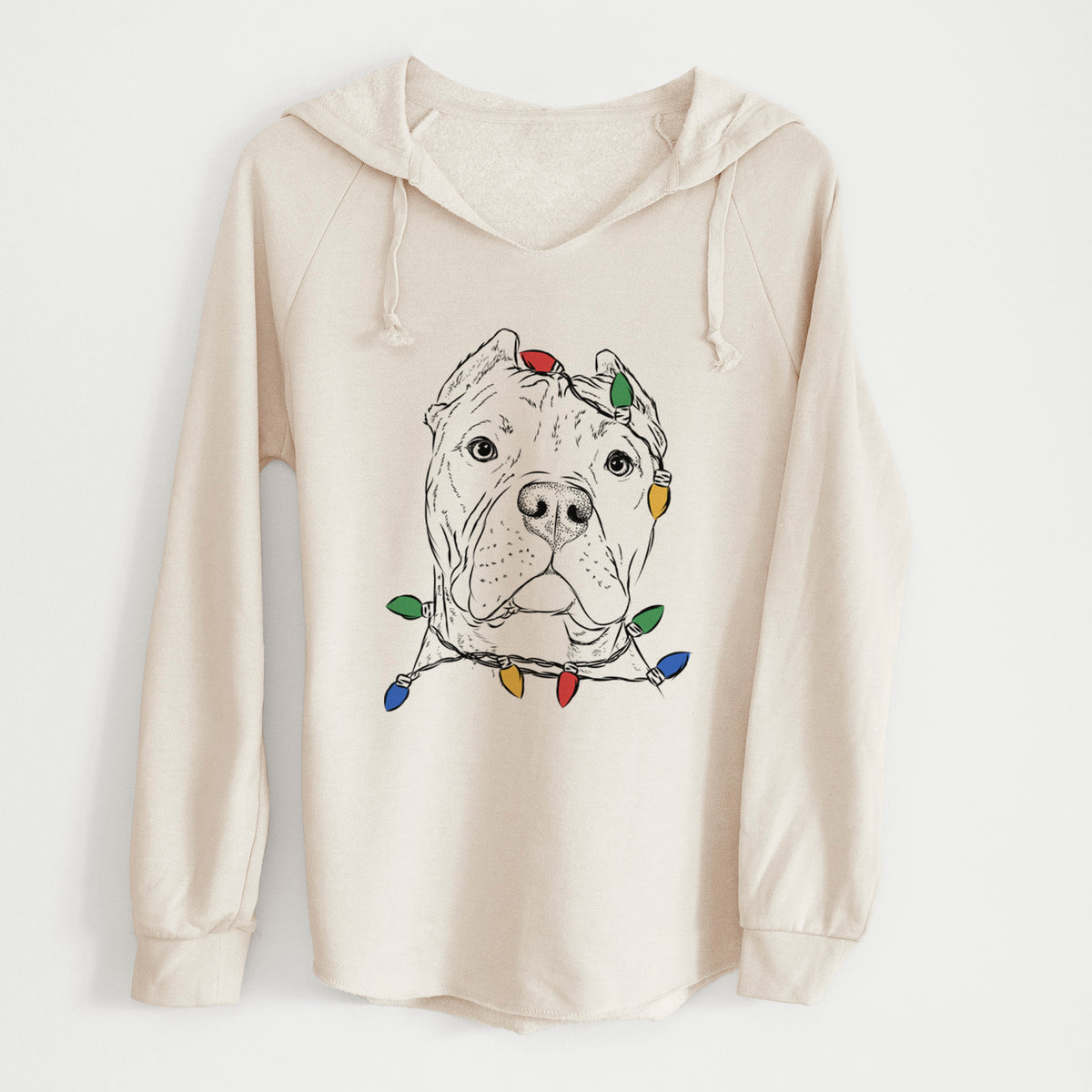 Christmas Lights Bam Bam the Pitbull - Cali Wave Hooded Sweatshirt