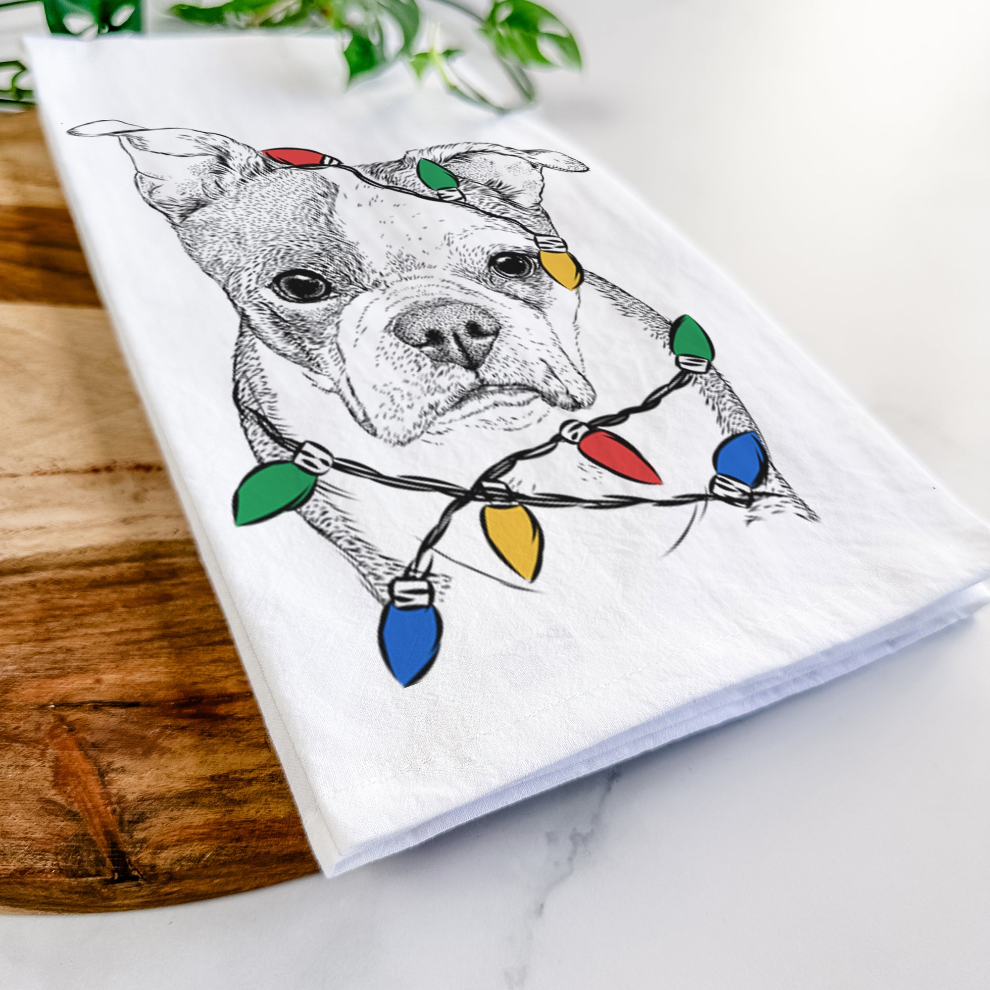 Bandit the Boston Terrier Tea Towel