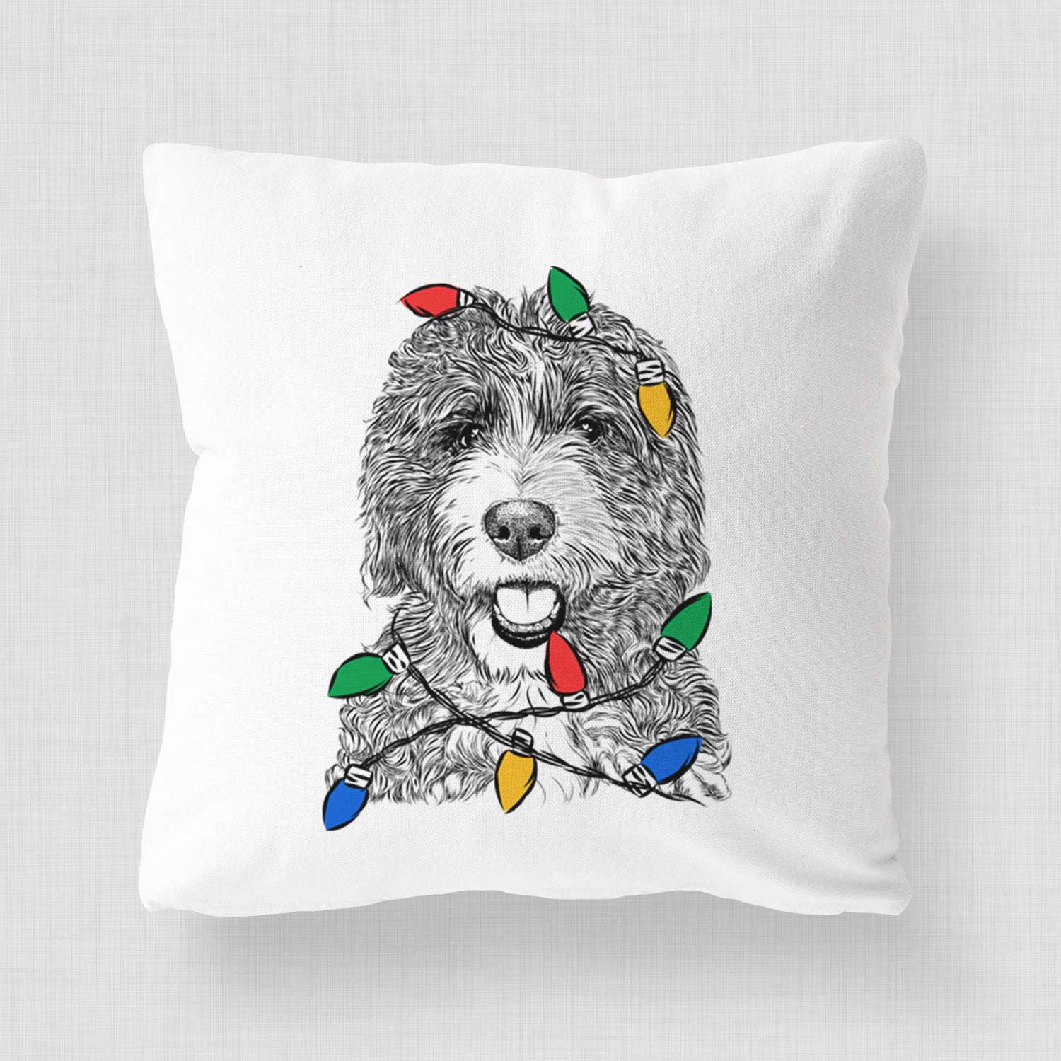 Bash the Bernedoodle - Throw Pillow Cover