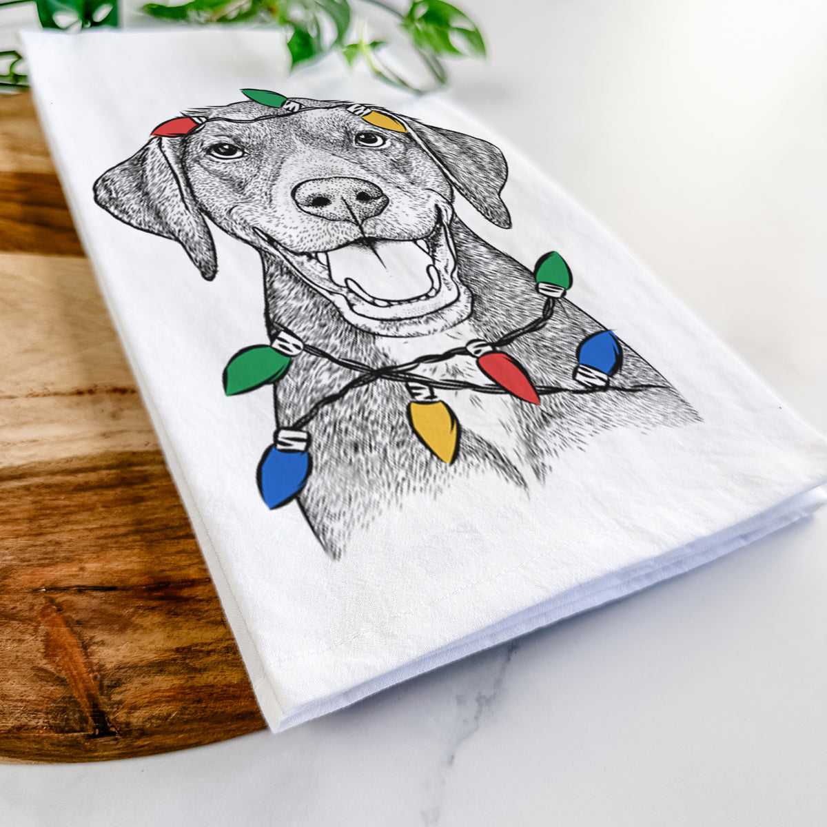 Beaver the Hound Mix Tea Towel