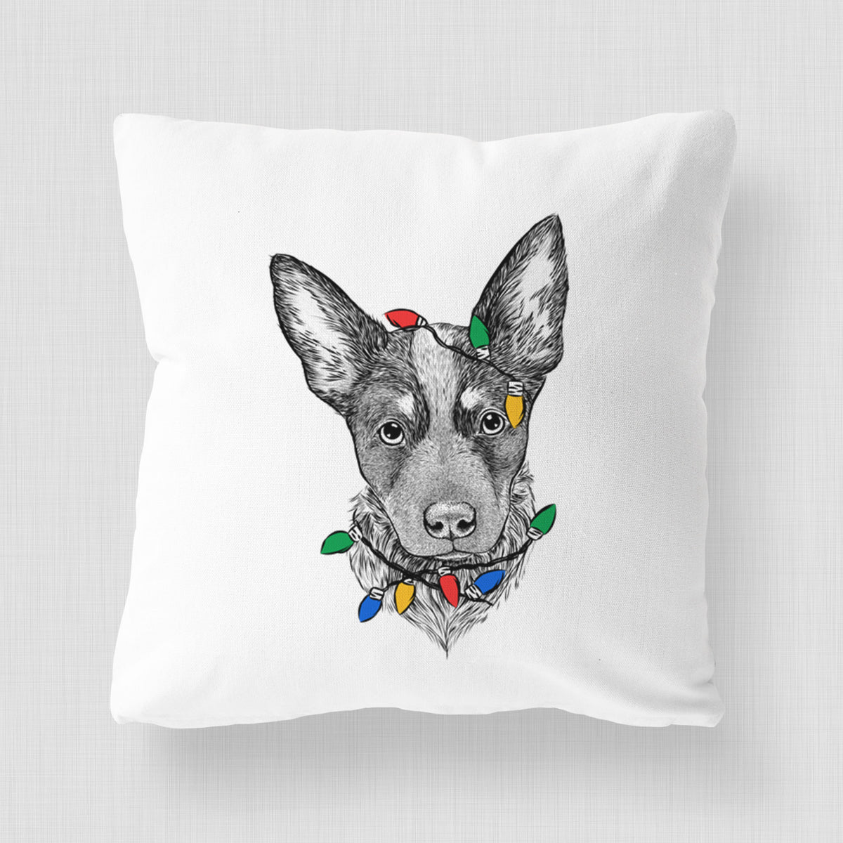 Bella the Blue Heeler Puppy - Throw Pillow Cover