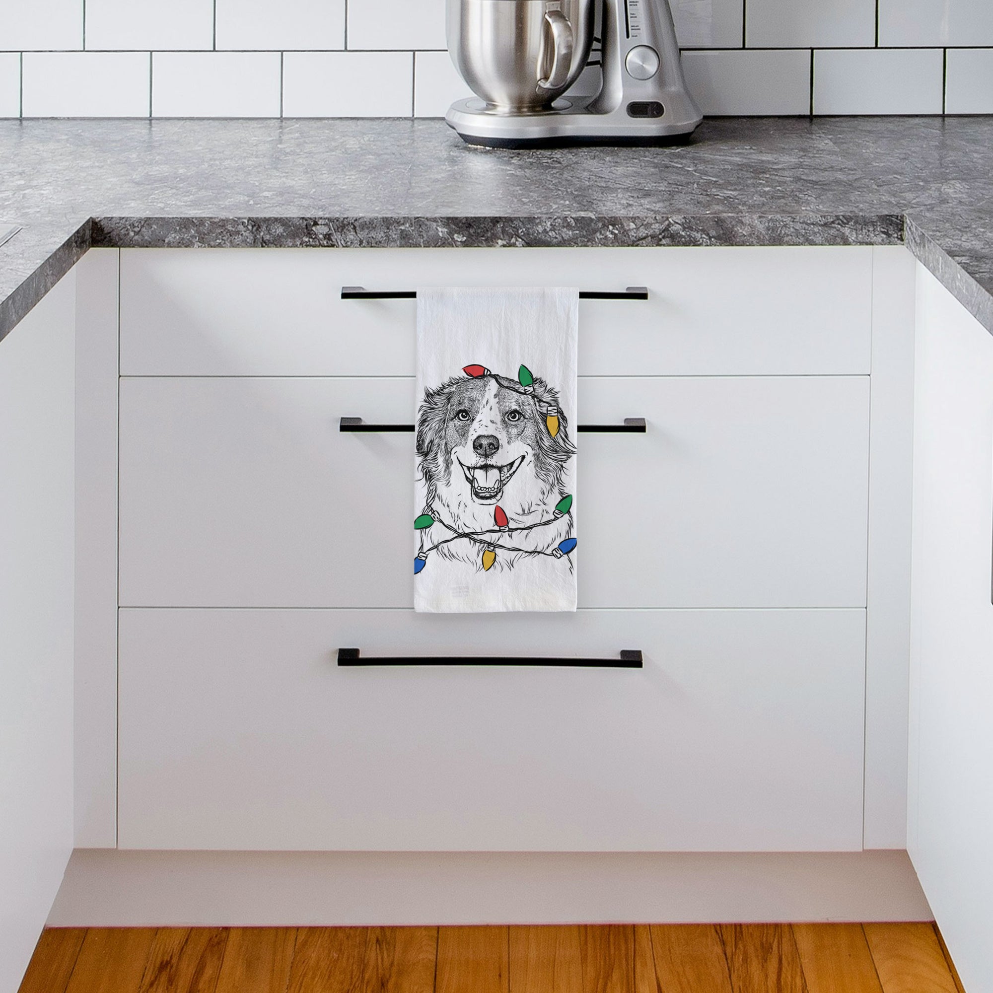 Belle the Australian Shepherd Mix Tea Towel