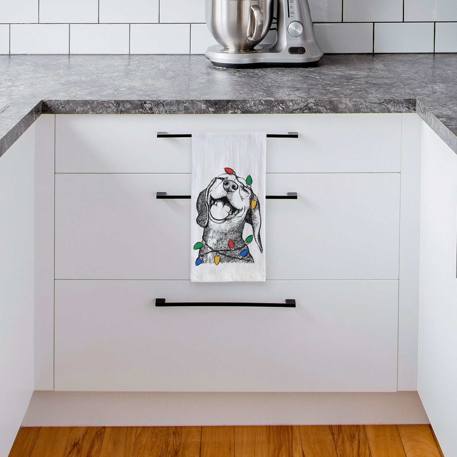 Belle the Hound Mix Tea Towel