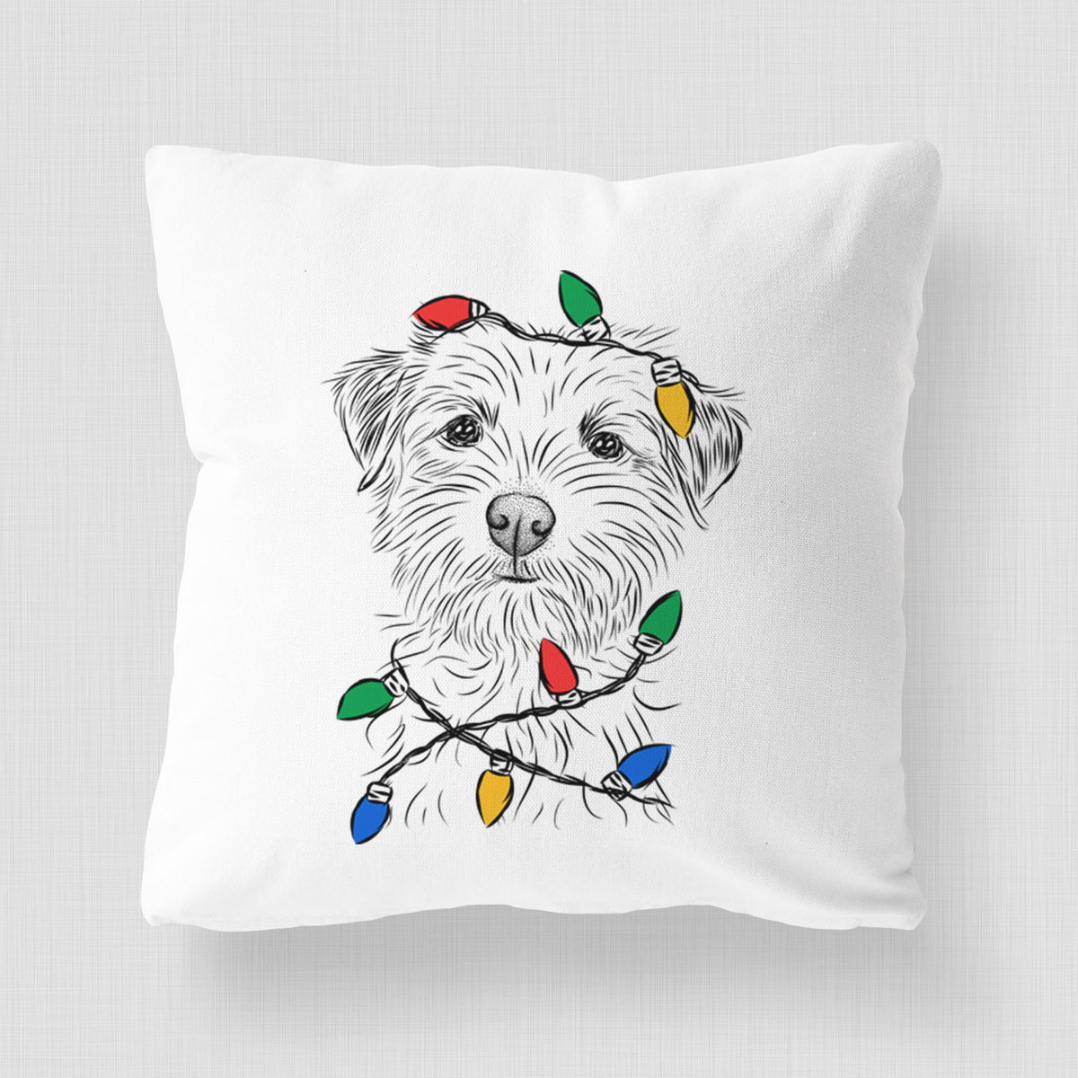 Benjamin the Border Terrier - Throw Pillow Cover
