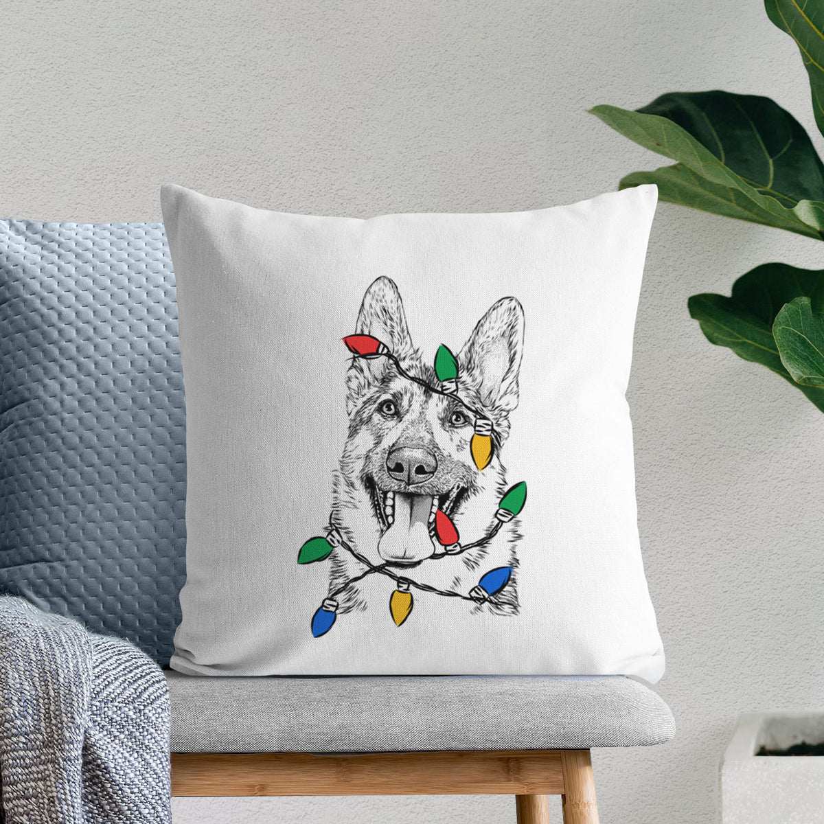 Benson the German Shepherd - Throw Pillow Cover