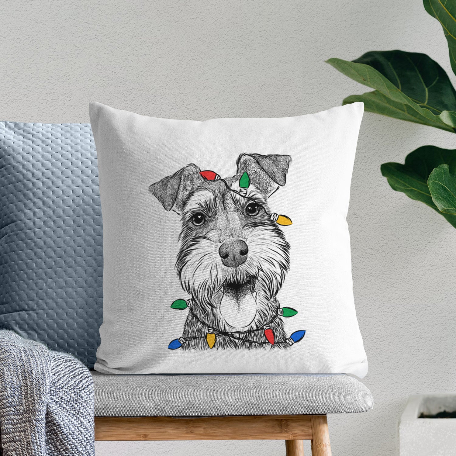 Bernadette the Mini Schnauzer - Throw Pillow Cover