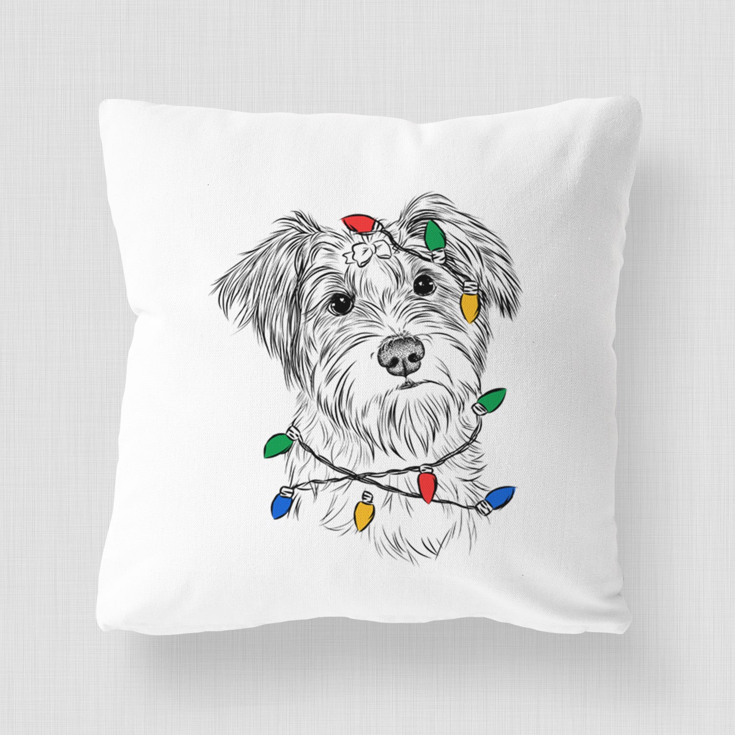 Birdee the Schnauzer Mix - Throw Pillow Cover