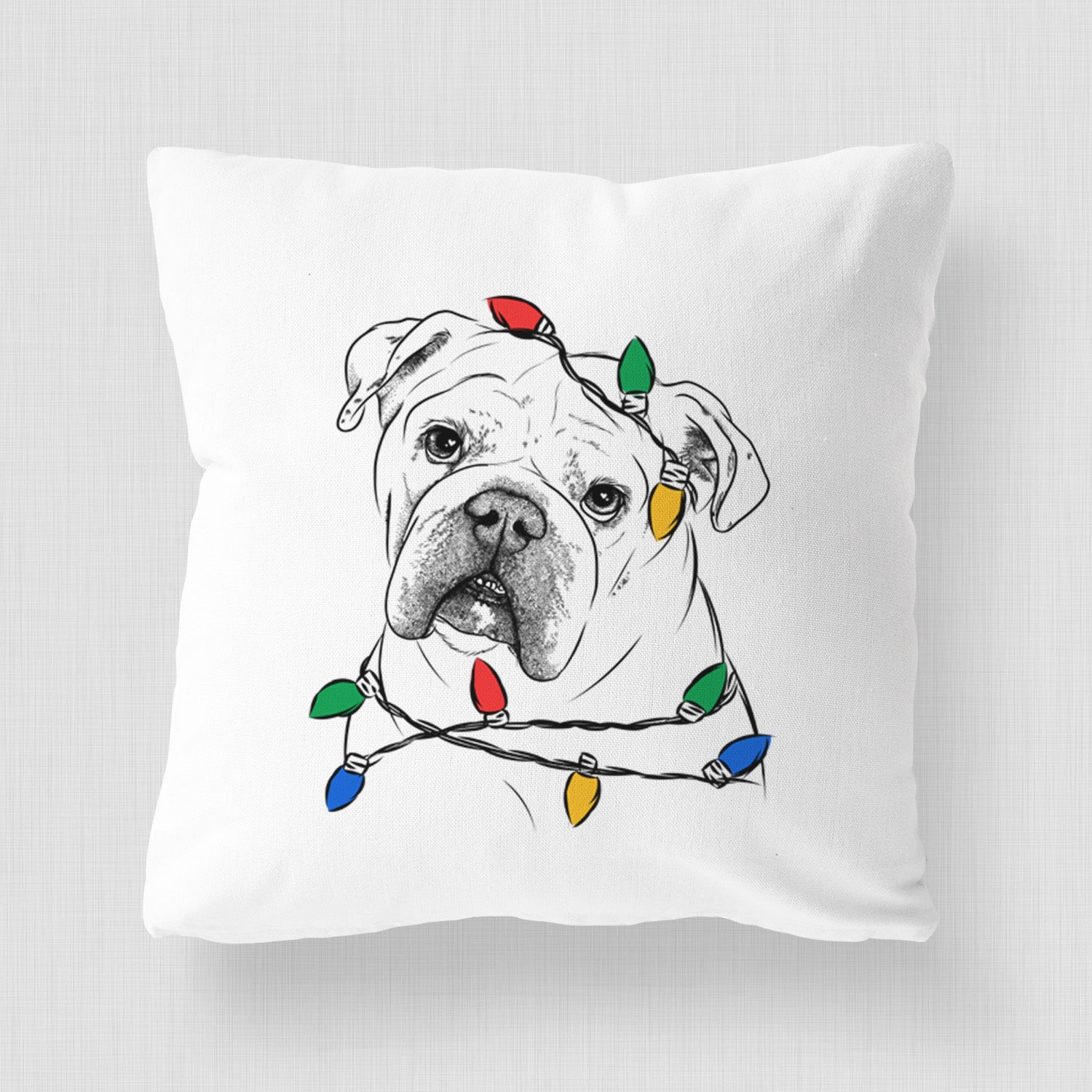 Blossom the English Bulldog - Throw Pillow Cover