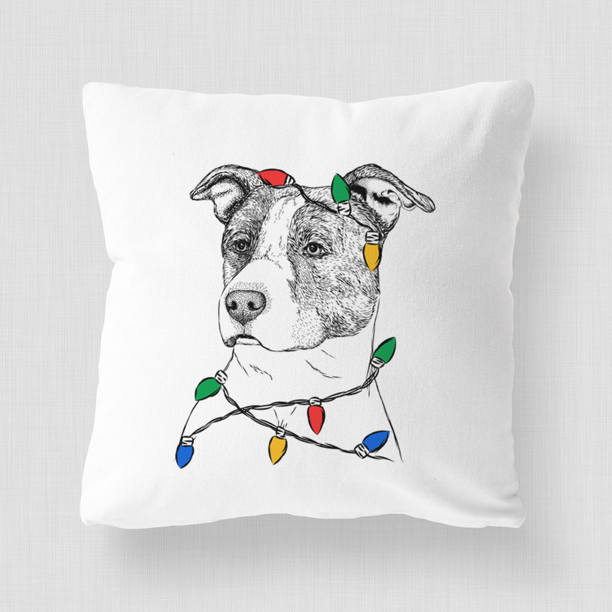 Blu the Pitbull - Throw Pillow Cover