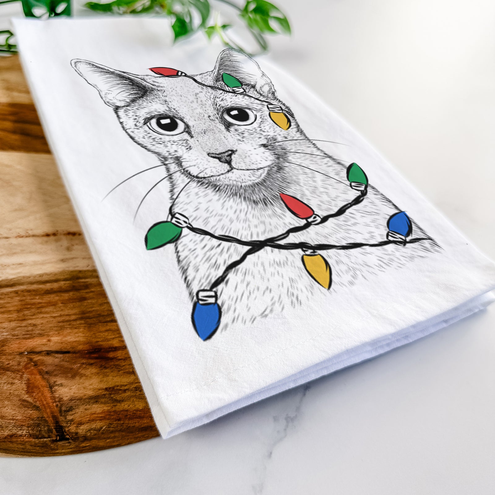 Blue the Russsian Blue Cat Tea Towel