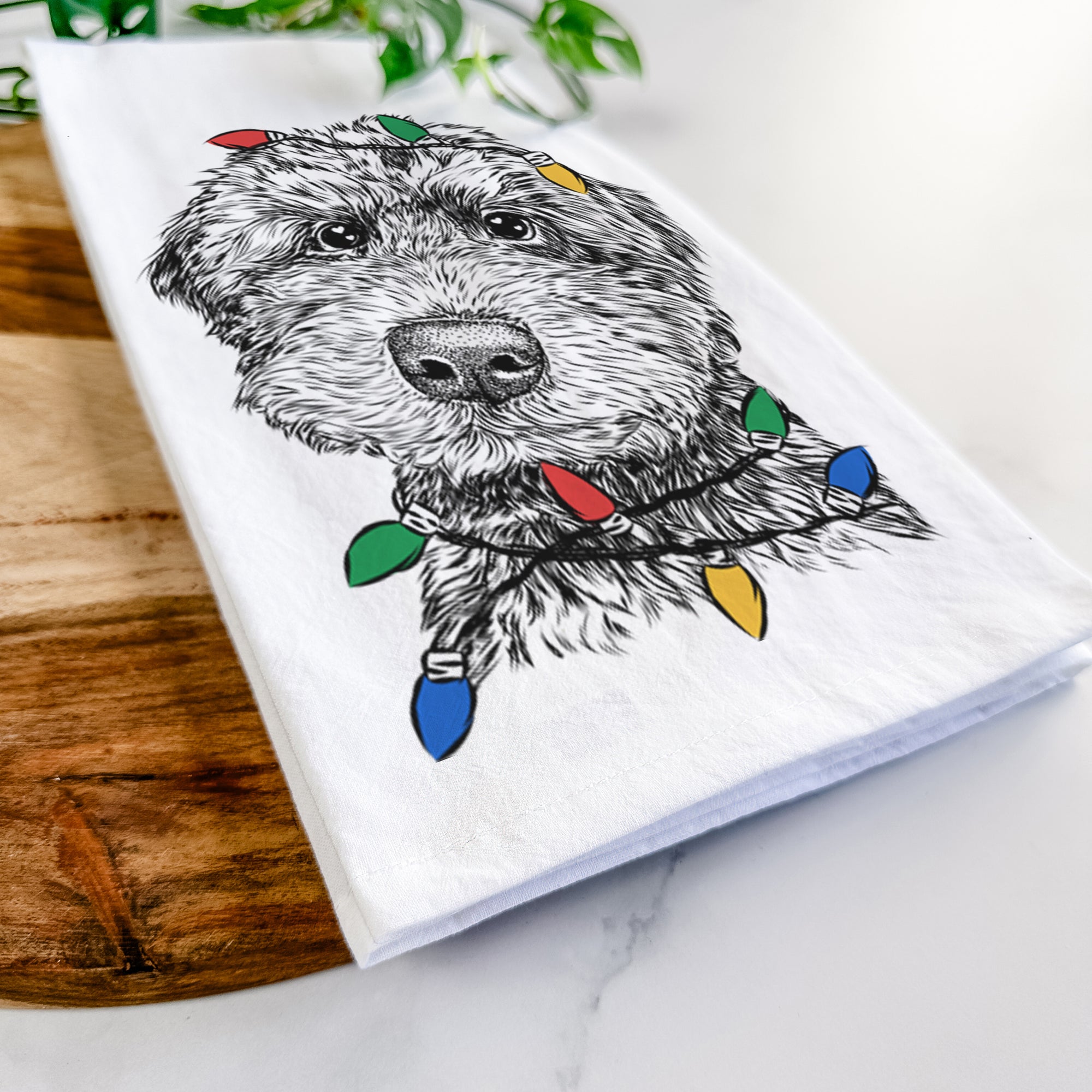 Bowser the Whoodle Tea Towel