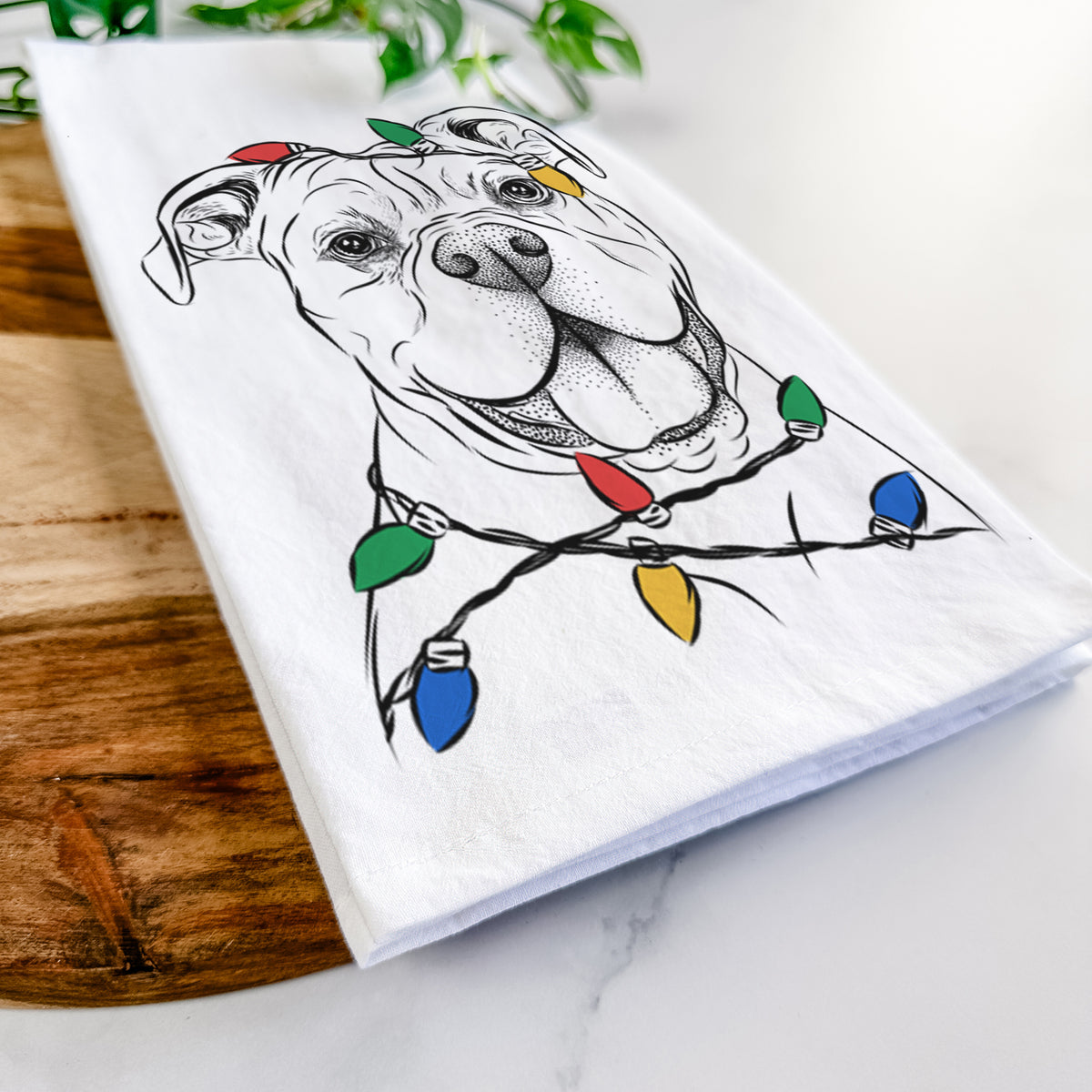 Bravo the Bulldog Mix Tea Towel