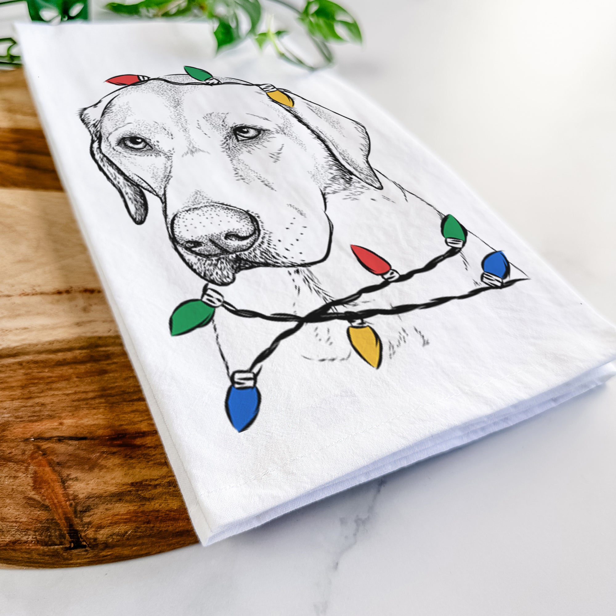 Braxton the Yellow Lab Tea Towel