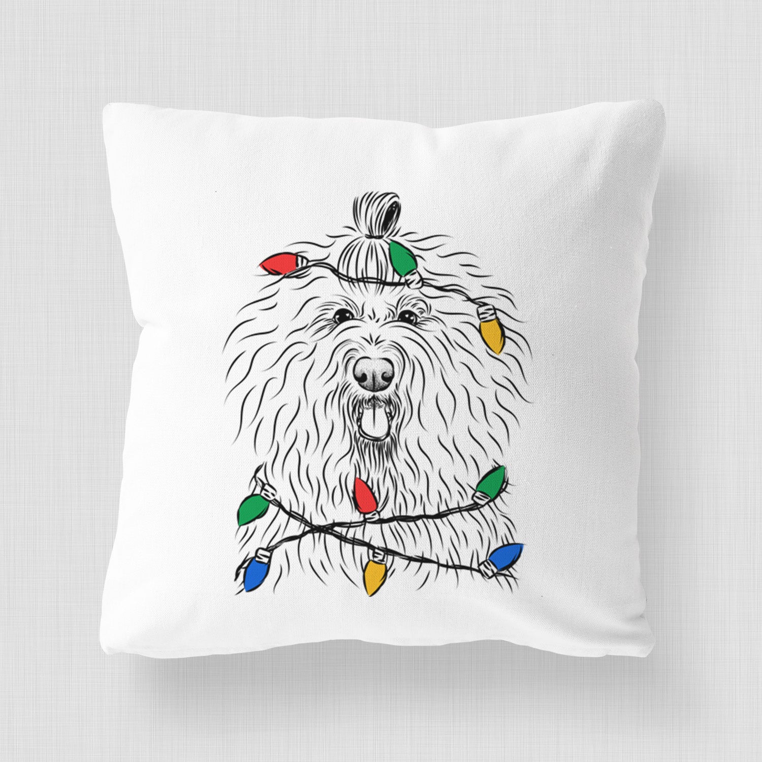Brody the Old English Sheepdog - Throw Pillow Cover