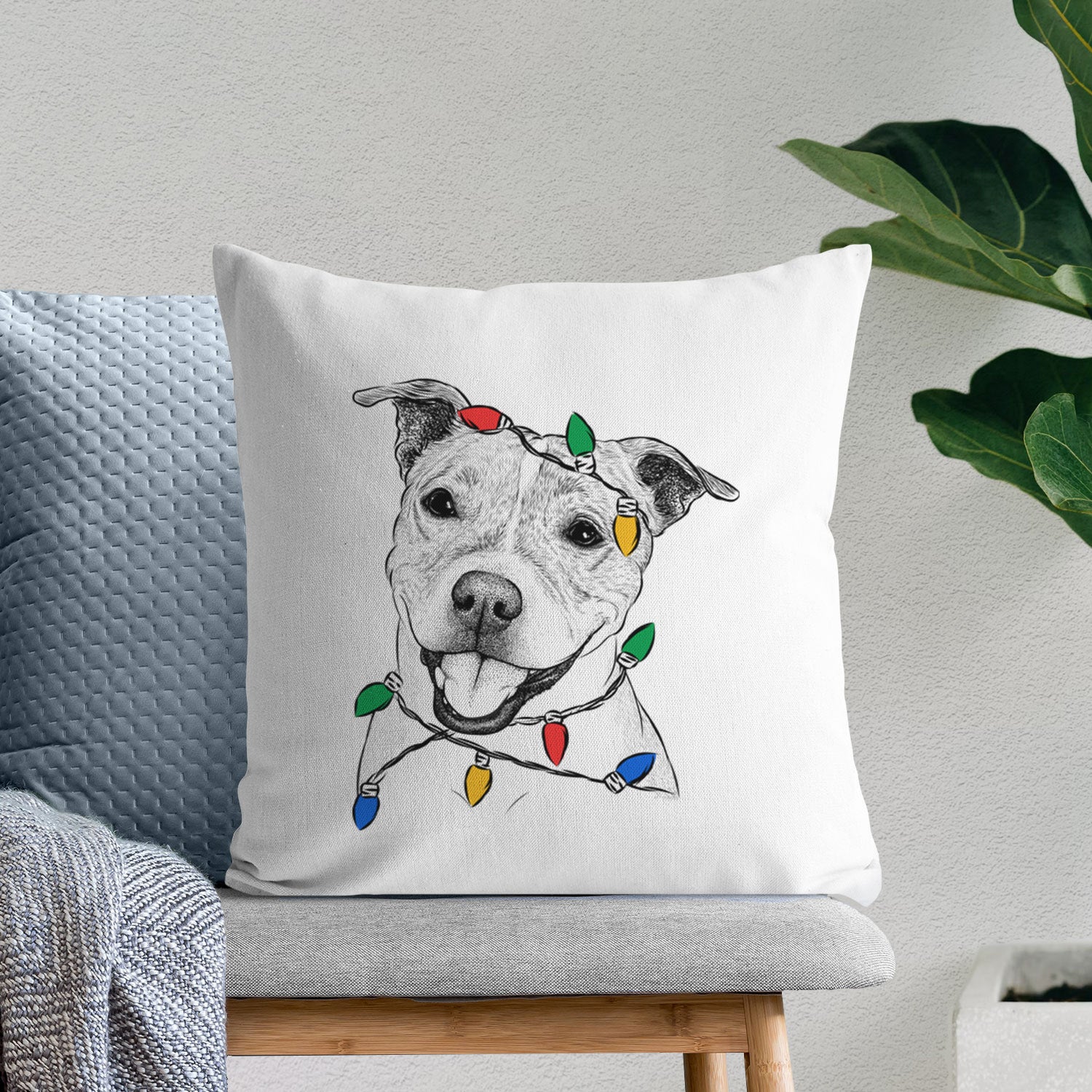 BrookLyn the Staffordshire Bull Terrier - Throw Pillow Cover
