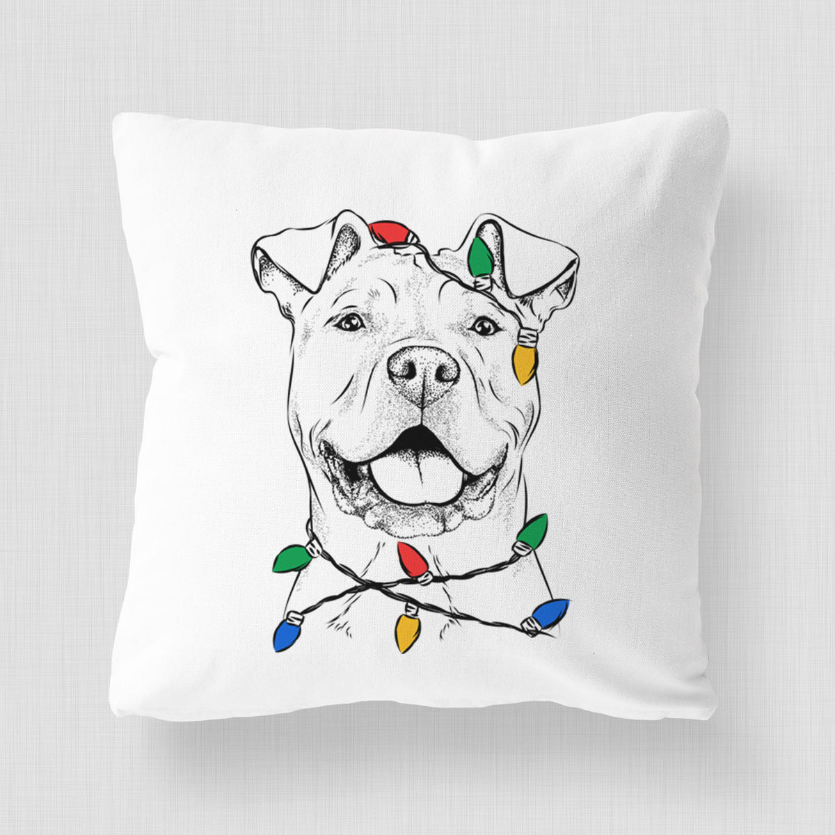 Bubba Scraps the American Staffordshire Mix - Throw Pillow Cover