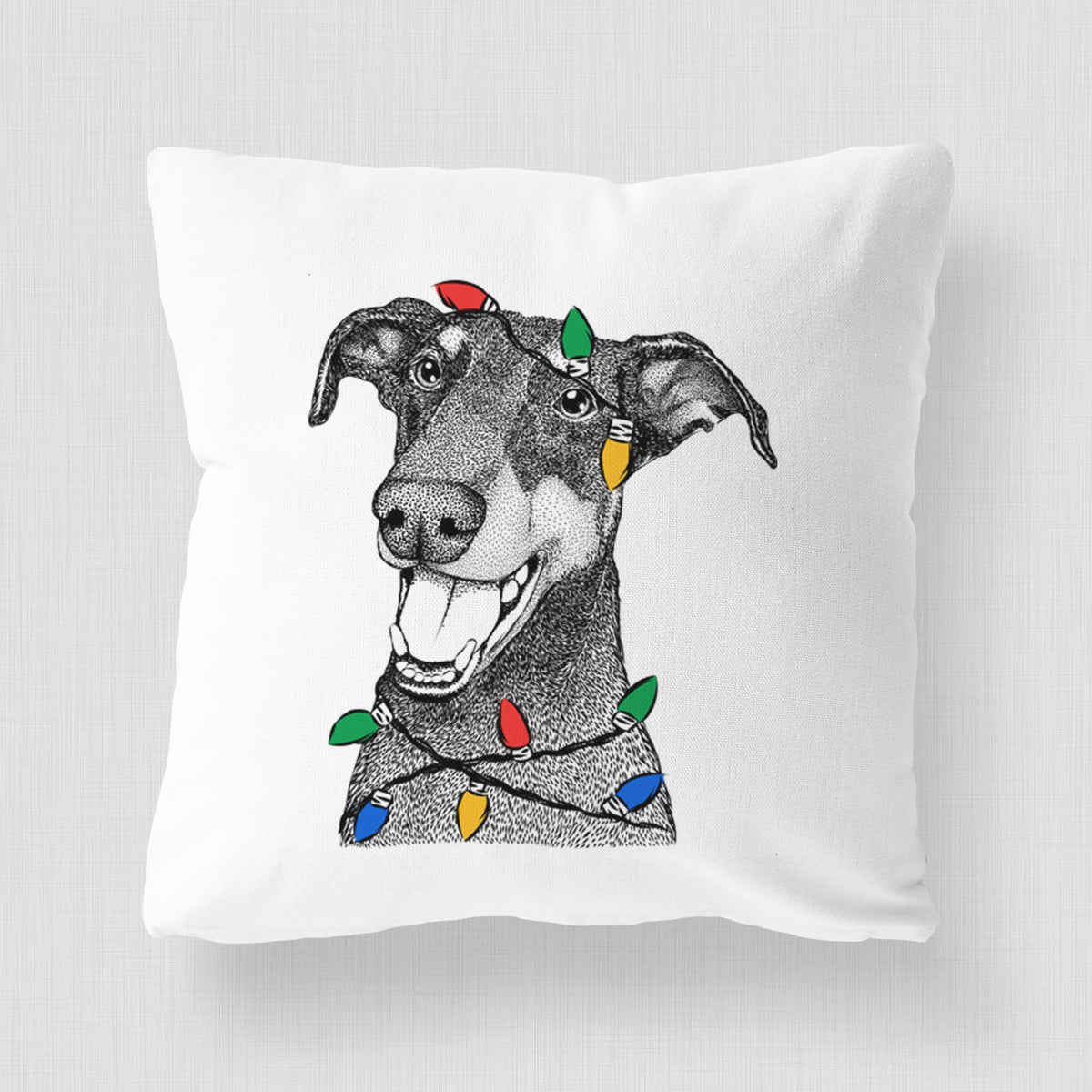 Bunnie the Doberman Pinscher - Throw Pillow Cover