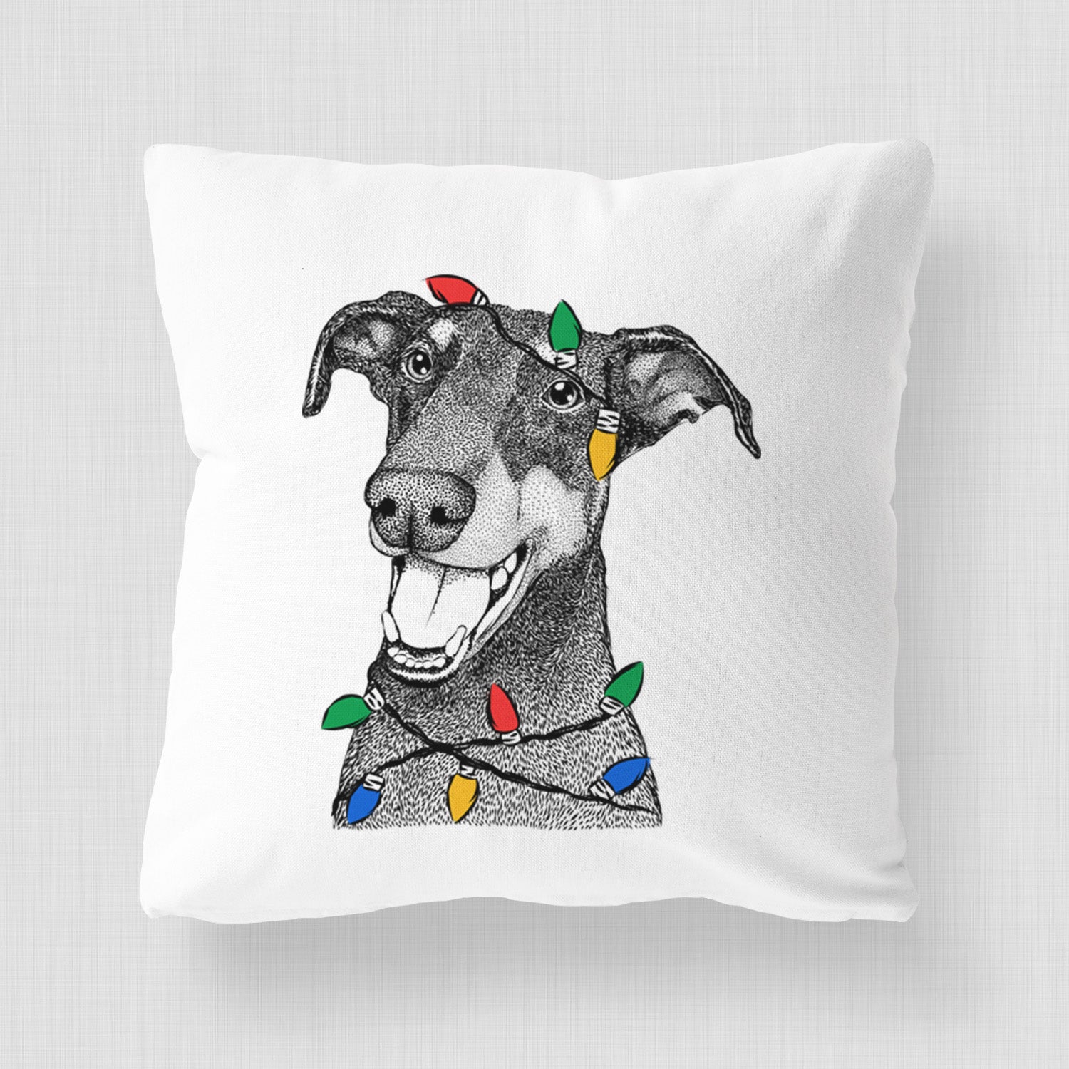 Bunnie the Doberman Pinscher - Throw Pillow Cover