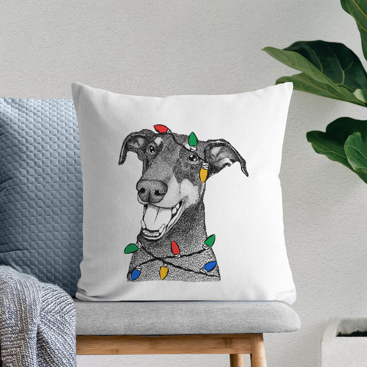 Bunnie the Doberman Pinscher - Throw Pillow Cover