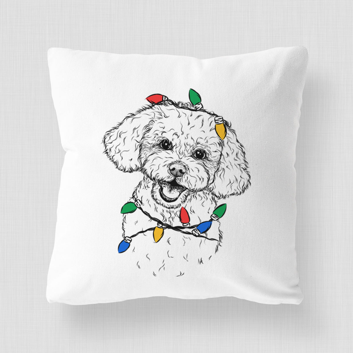 Caesar the Bichon Frise - Throw Pillow Cover