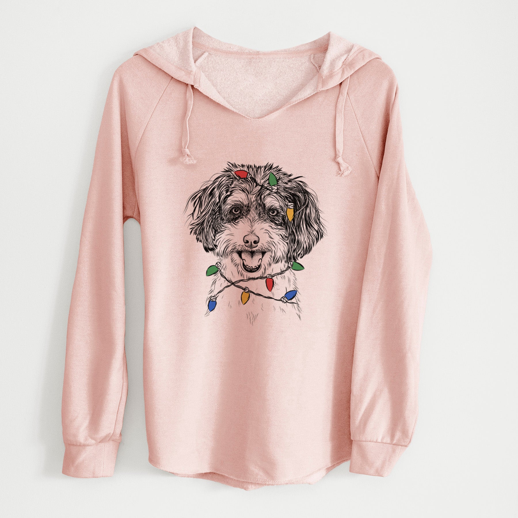 Christmas Lights Carlos the Cavapoo - Cali Wave Hooded Sweatshirt