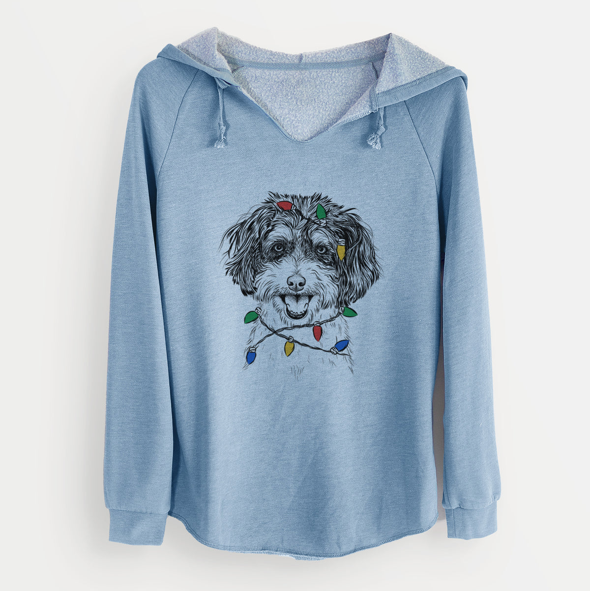Christmas Lights Carlos the Cavapoo - Cali Wave Hooded Sweatshirt