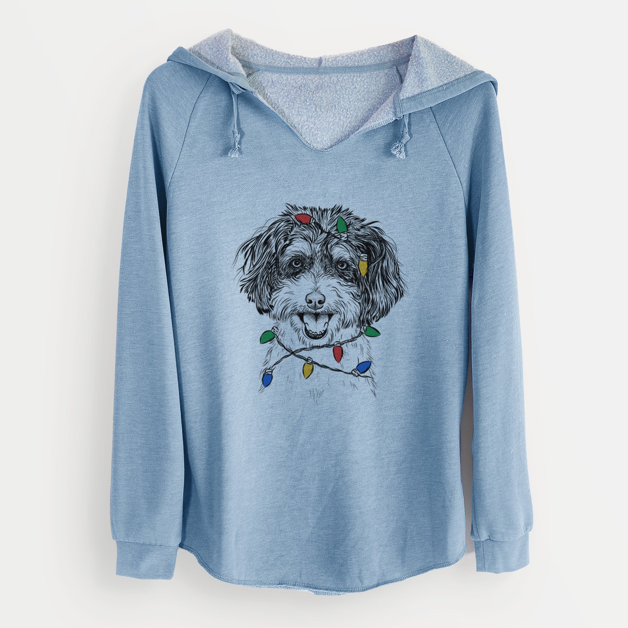 Christmas Lights Carlos the Cavapoo - Cali Wave Hooded Sweatshirt