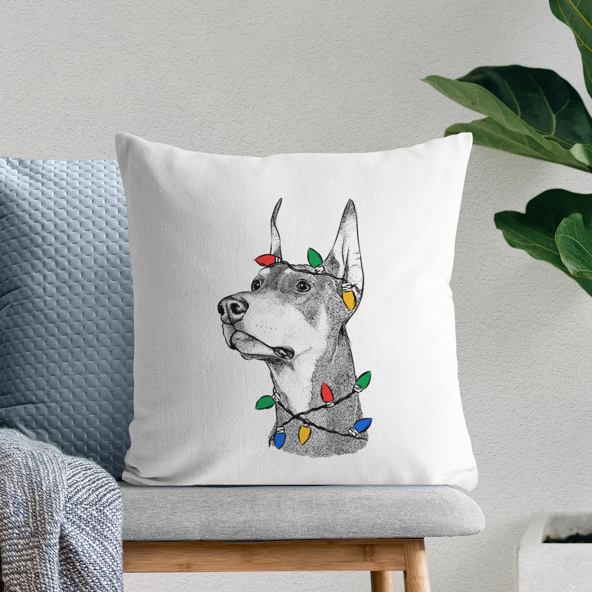 Cenza the Doberman Pinscher - Throw Pillow Cover
