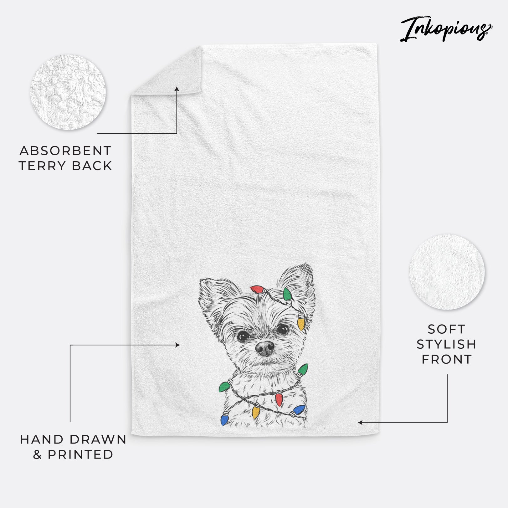 Chance the Yapper the Yorkshire Terrier Decorative Hand Towel