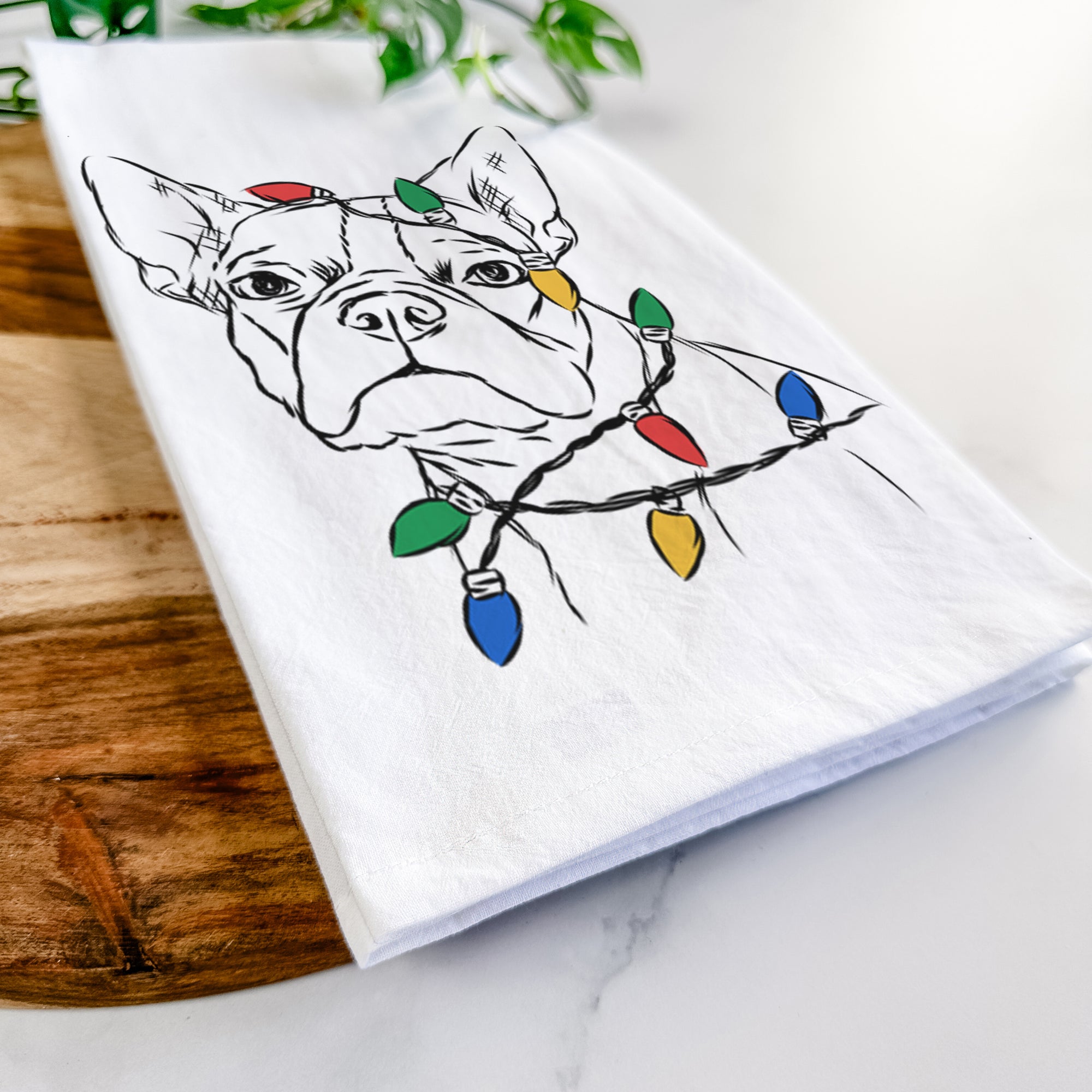 Charles the Boston Terrier Tea Towel