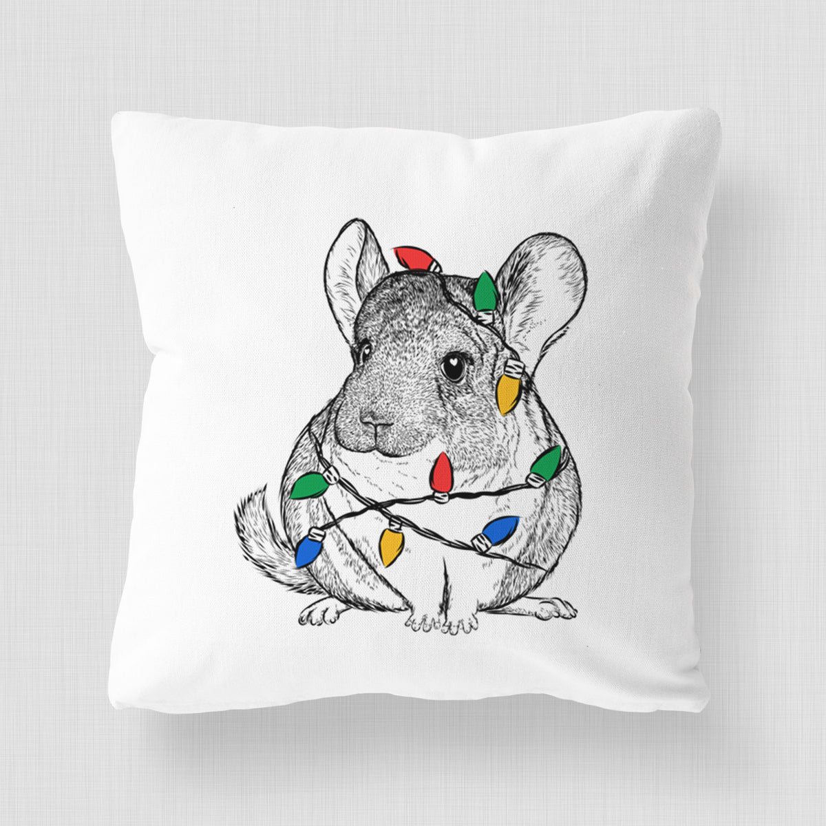 Cheddar the Chinchilla - Throw Pillow Cover
