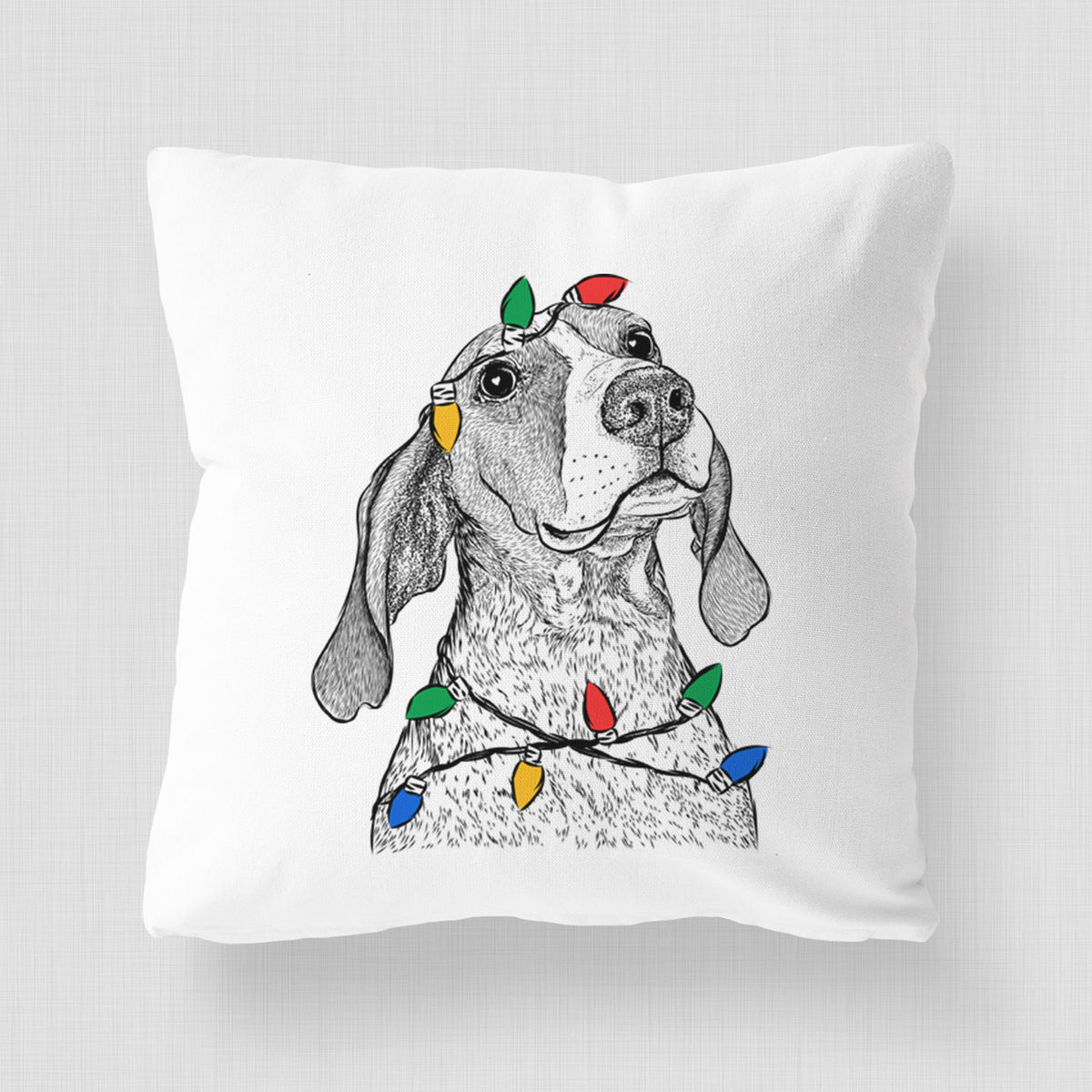 Chester the Red Tick Coonhound - Throw Pillow Cover