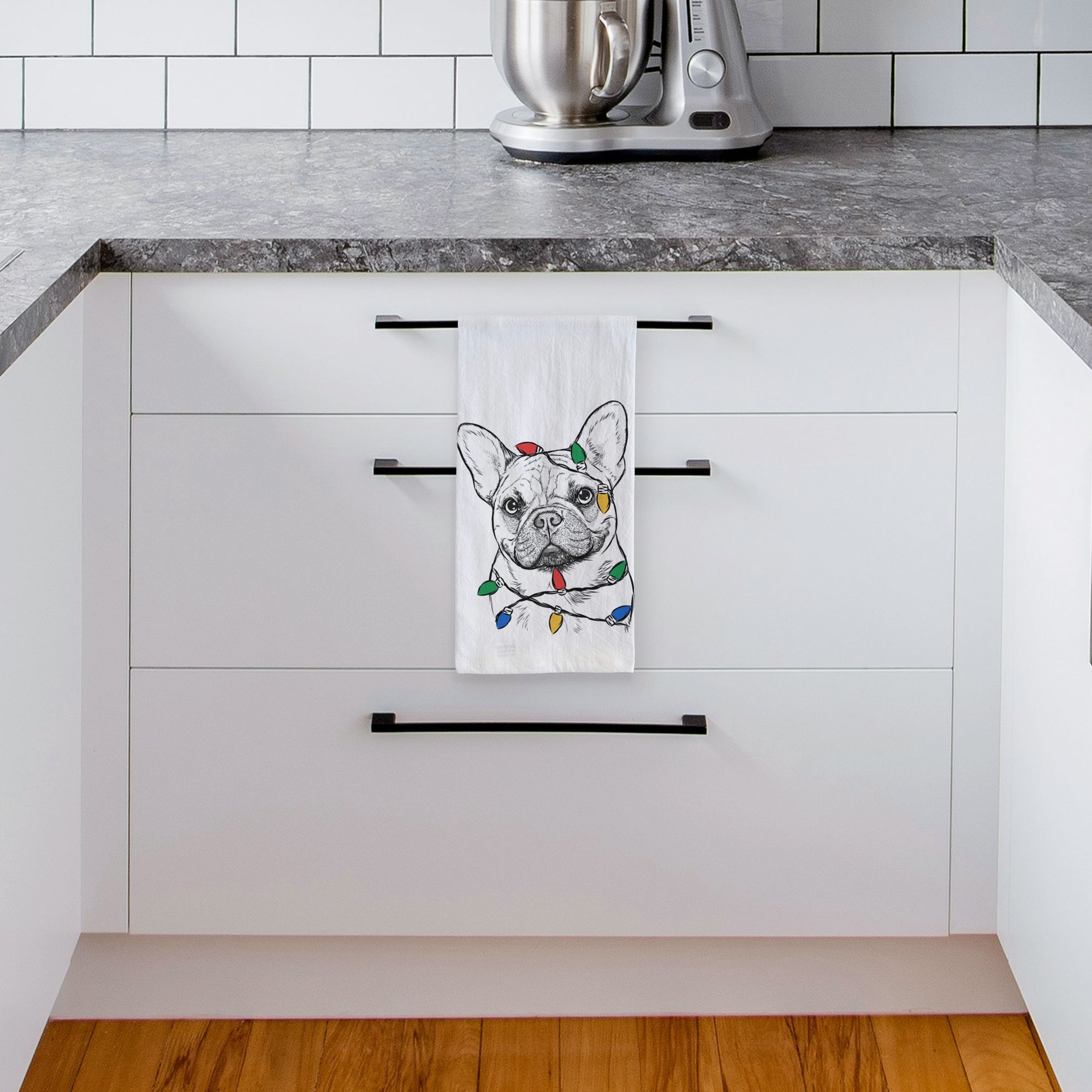 Chew Chew the French Bulldog Tea Towel