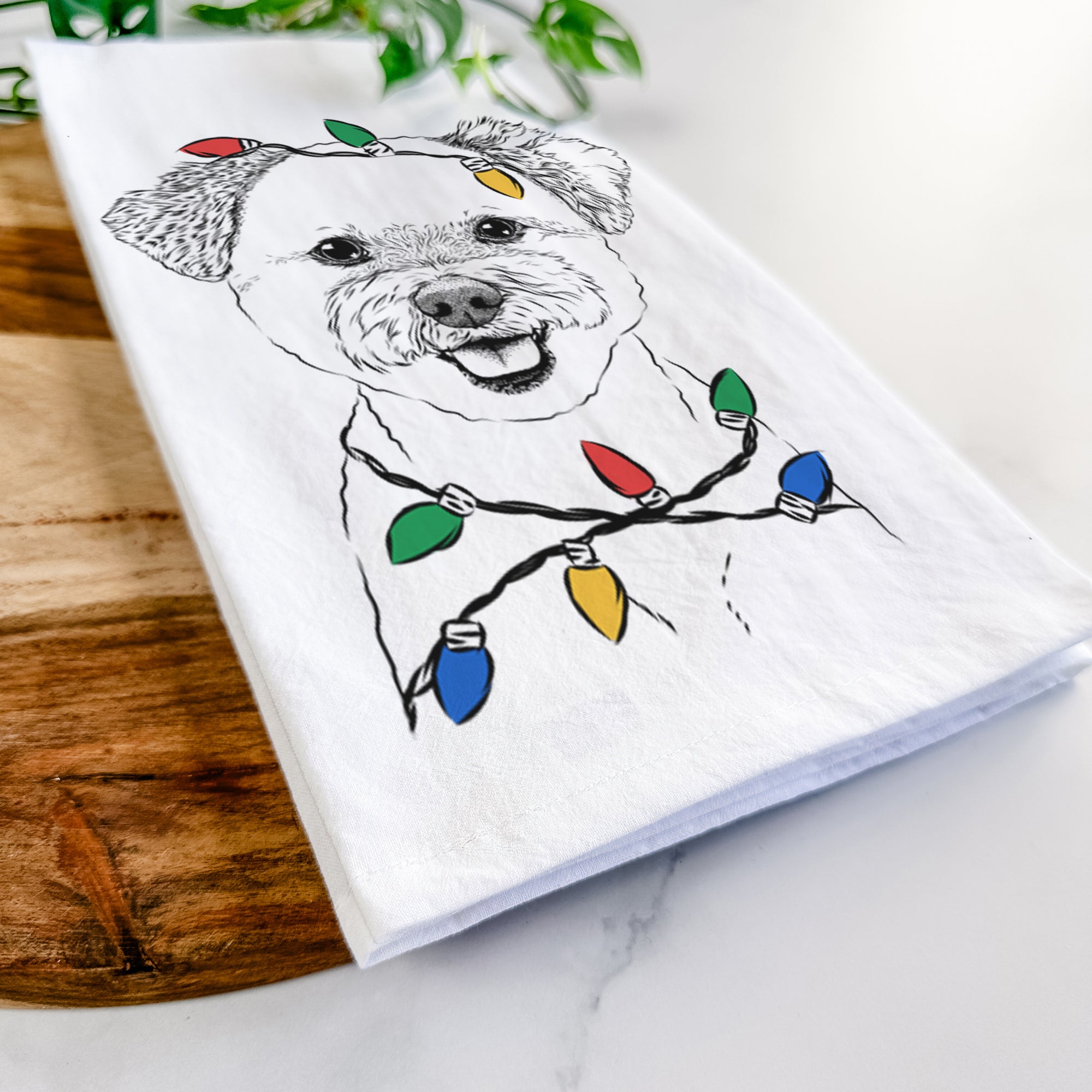 Chippy the Mixed Breed Tea Towel