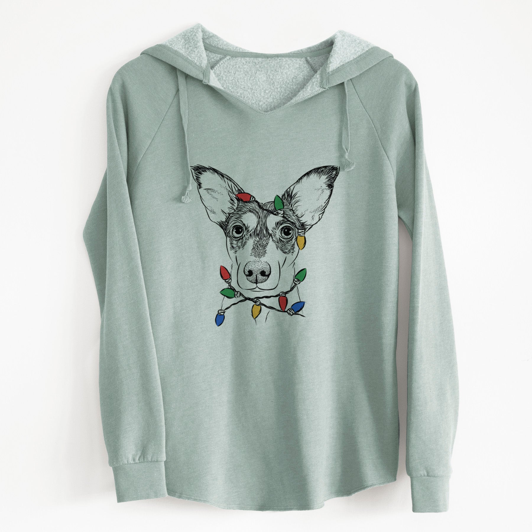 Christmas Lights Chloe the Doxie Mix - Cali Wave Hooded Sweatshirt