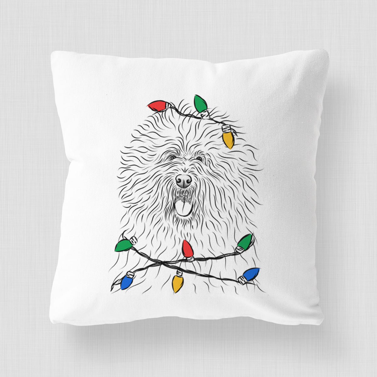 Cozie the Old English Sheepdog - Throw Pillow Cover
