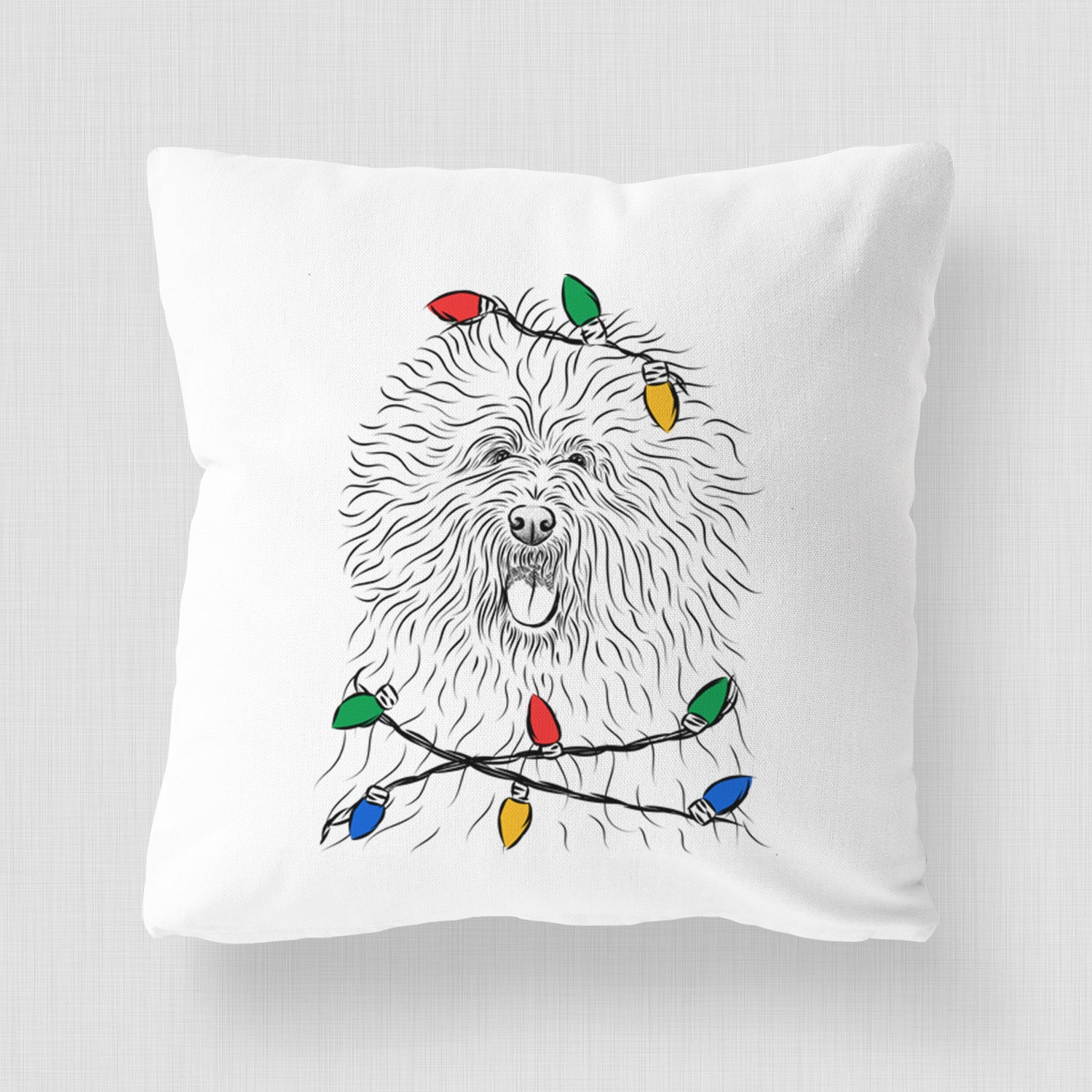 Cozie the Old English Sheepdog - Throw Pillow Cover