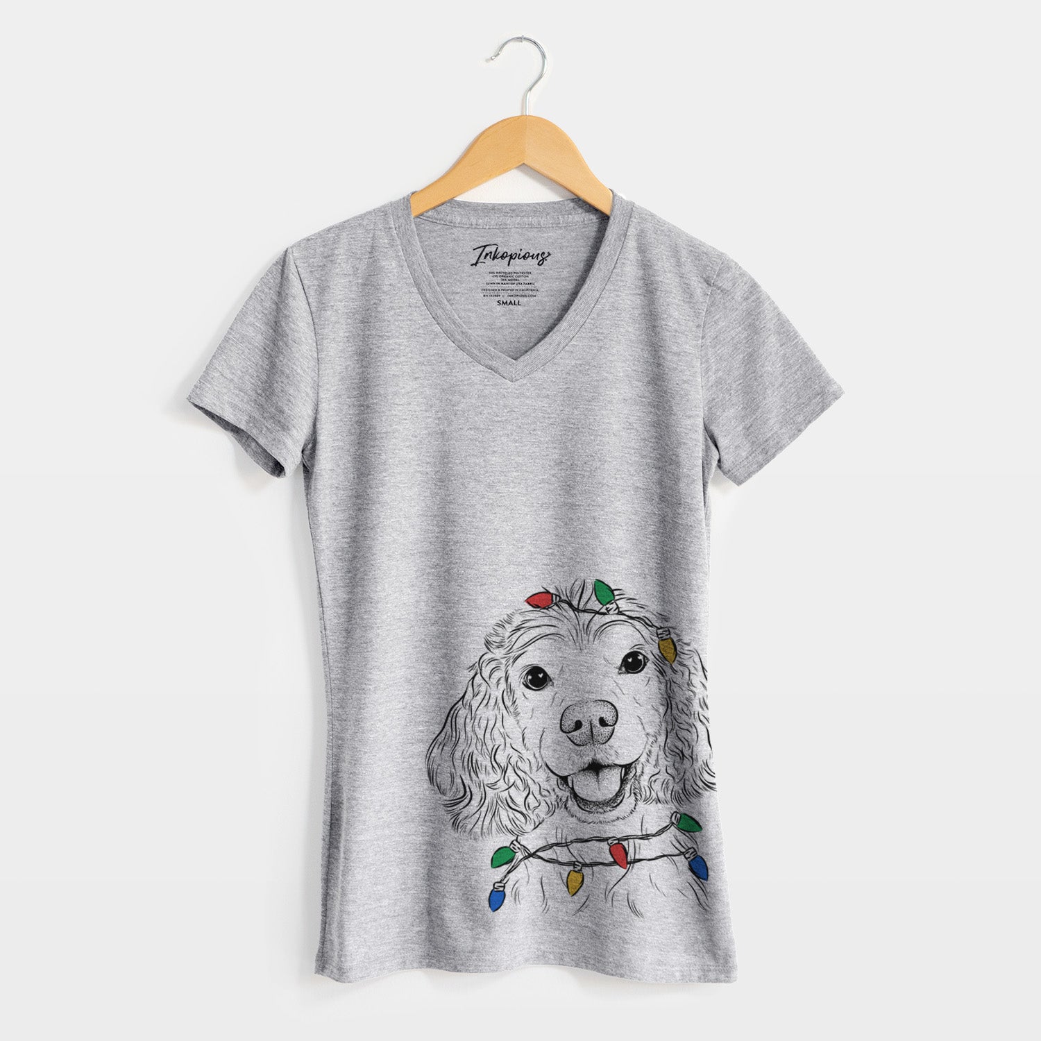 Christmas Lights Cricket the American Cocker Spaniel - Women's Perfect V-neck Shirt