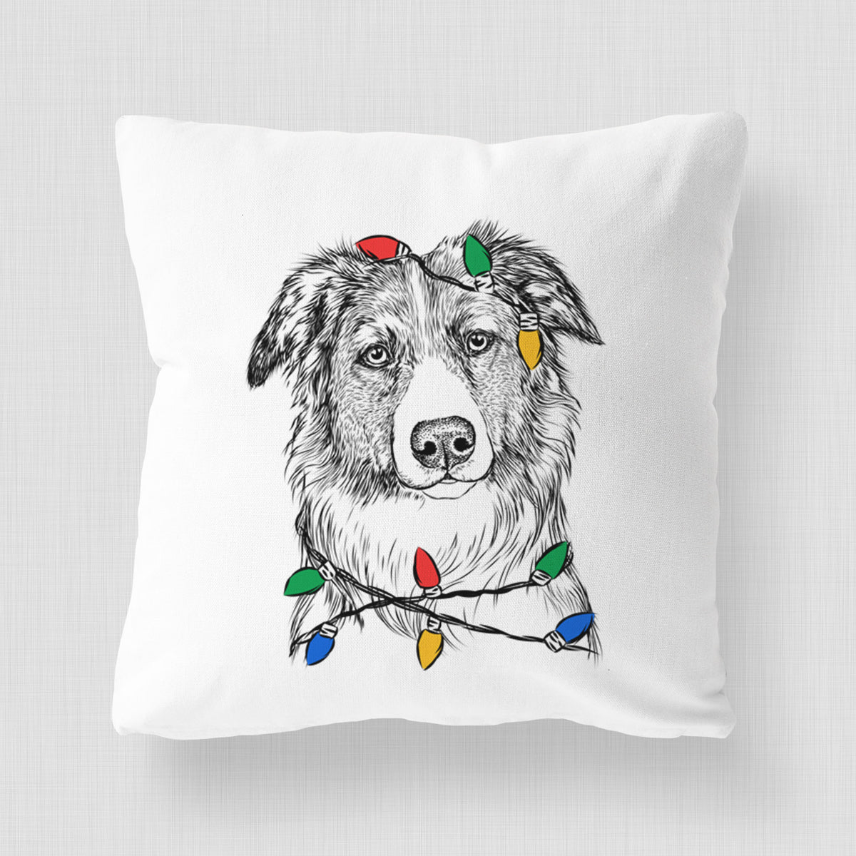 Cynder the English Shepherd - Throw Pillow Cover