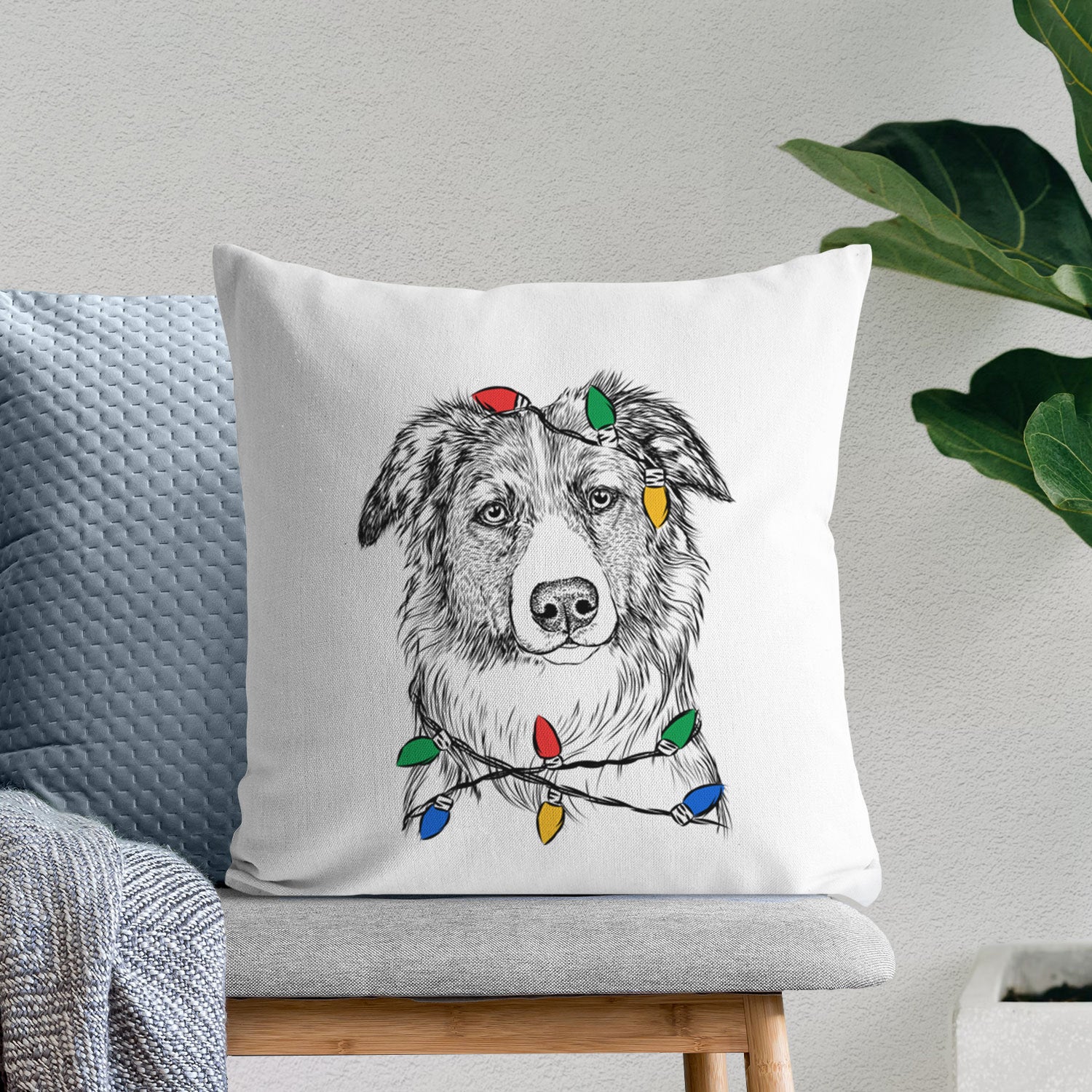 Cynder the English Shepherd - Throw Pillow Cover