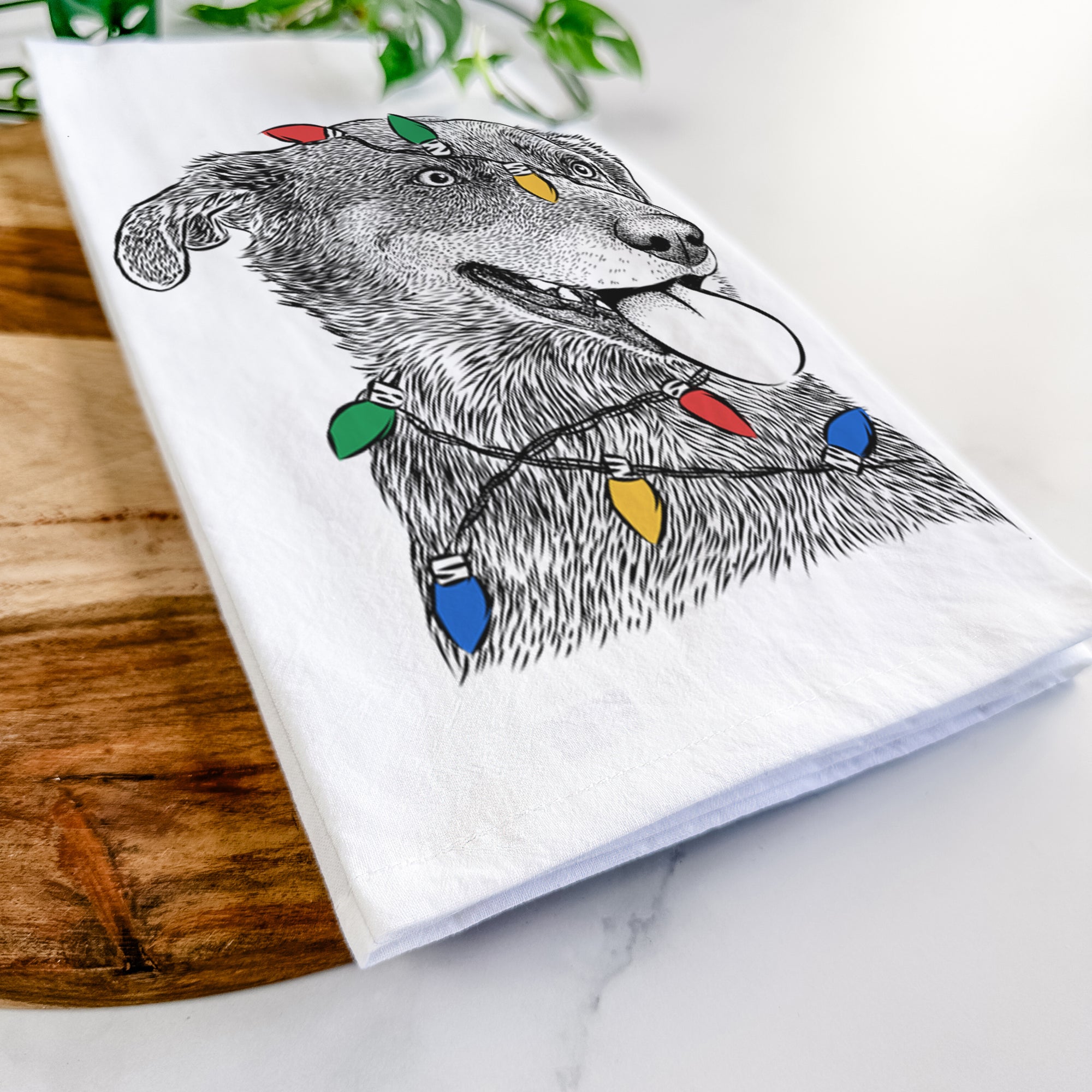 Daisy the Australian Shepherd Mix Tea Towel