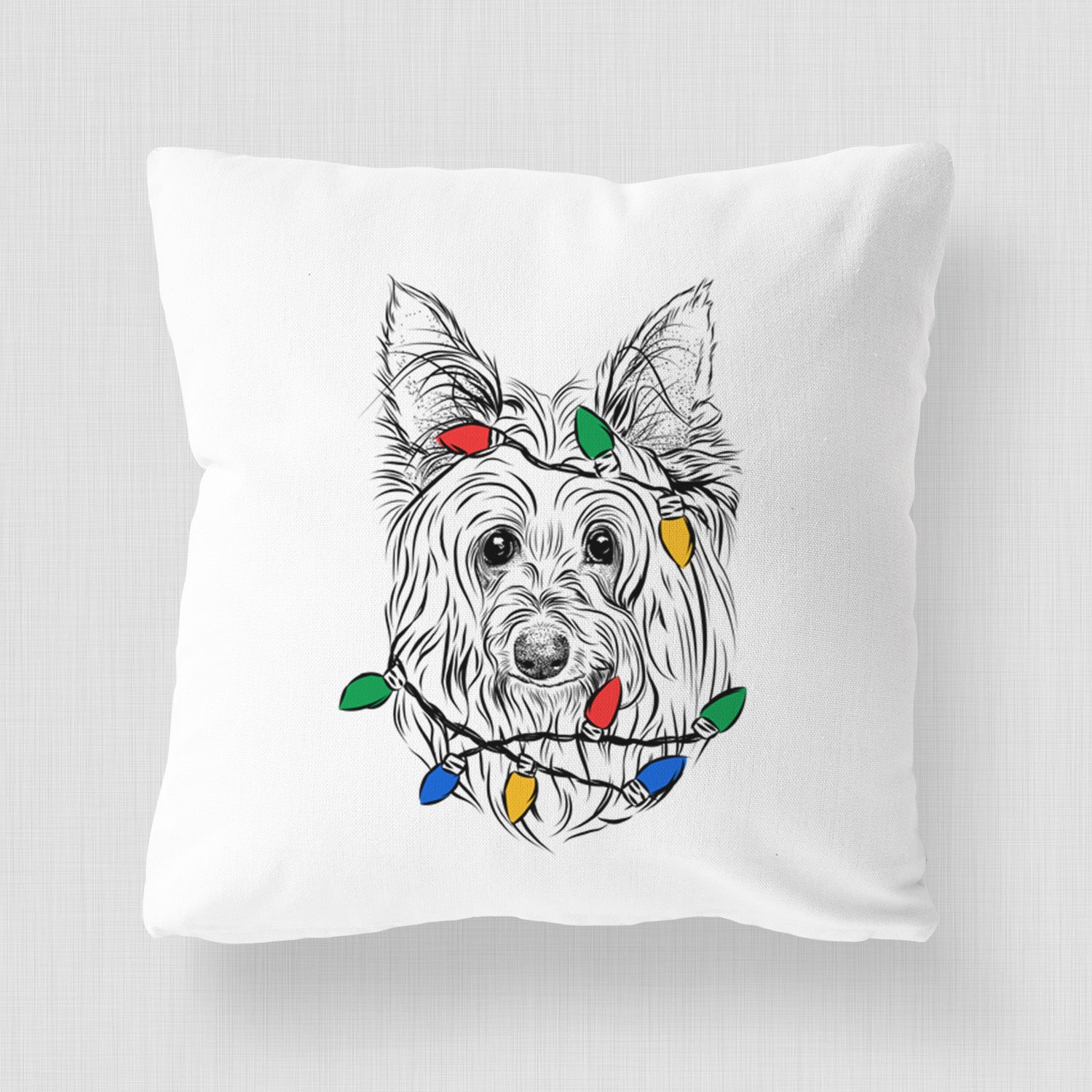 Daisy May the Silky Terrier - Throw Pillow Cover